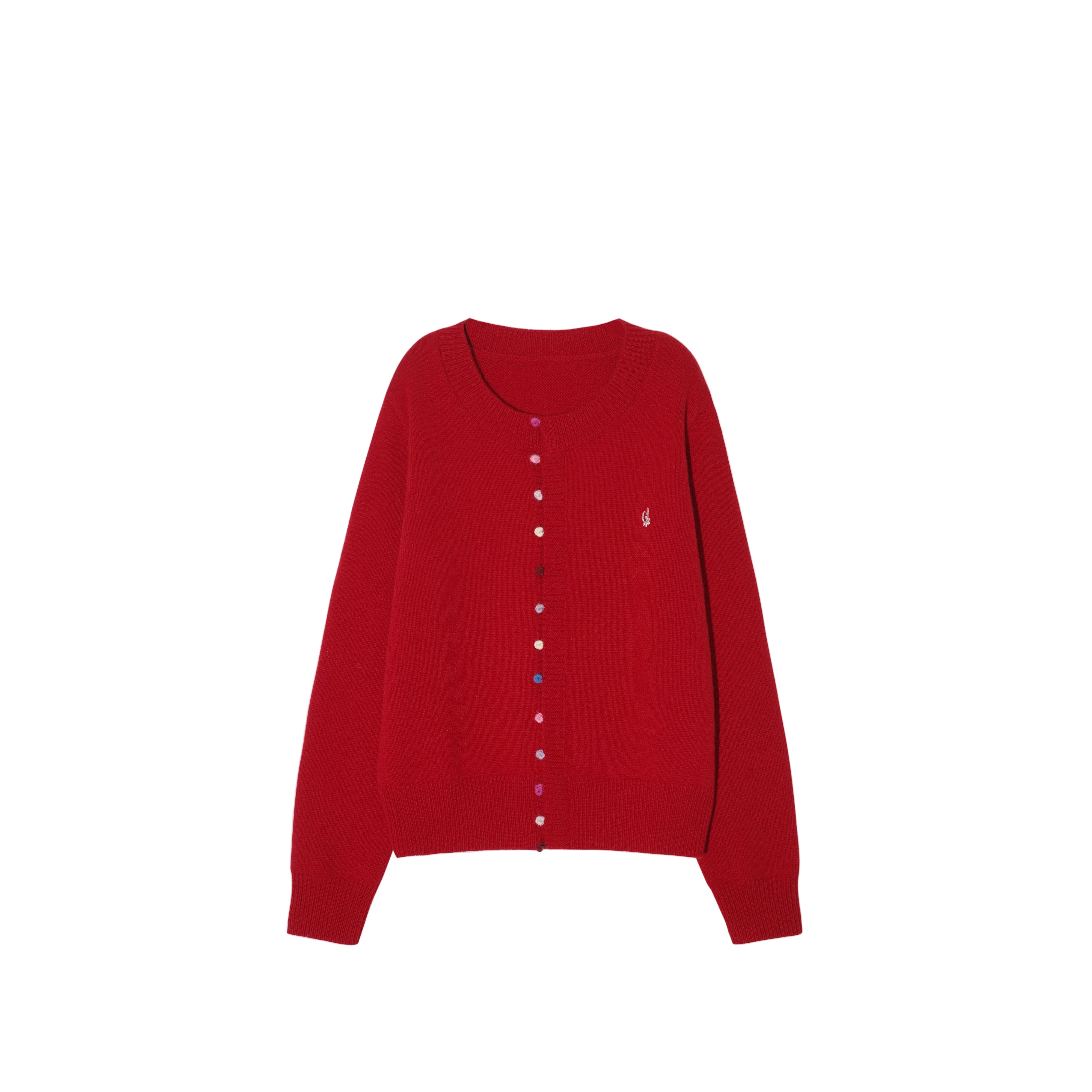 ピュア・ラムウール & オリエンタル・ノット・カーディガン