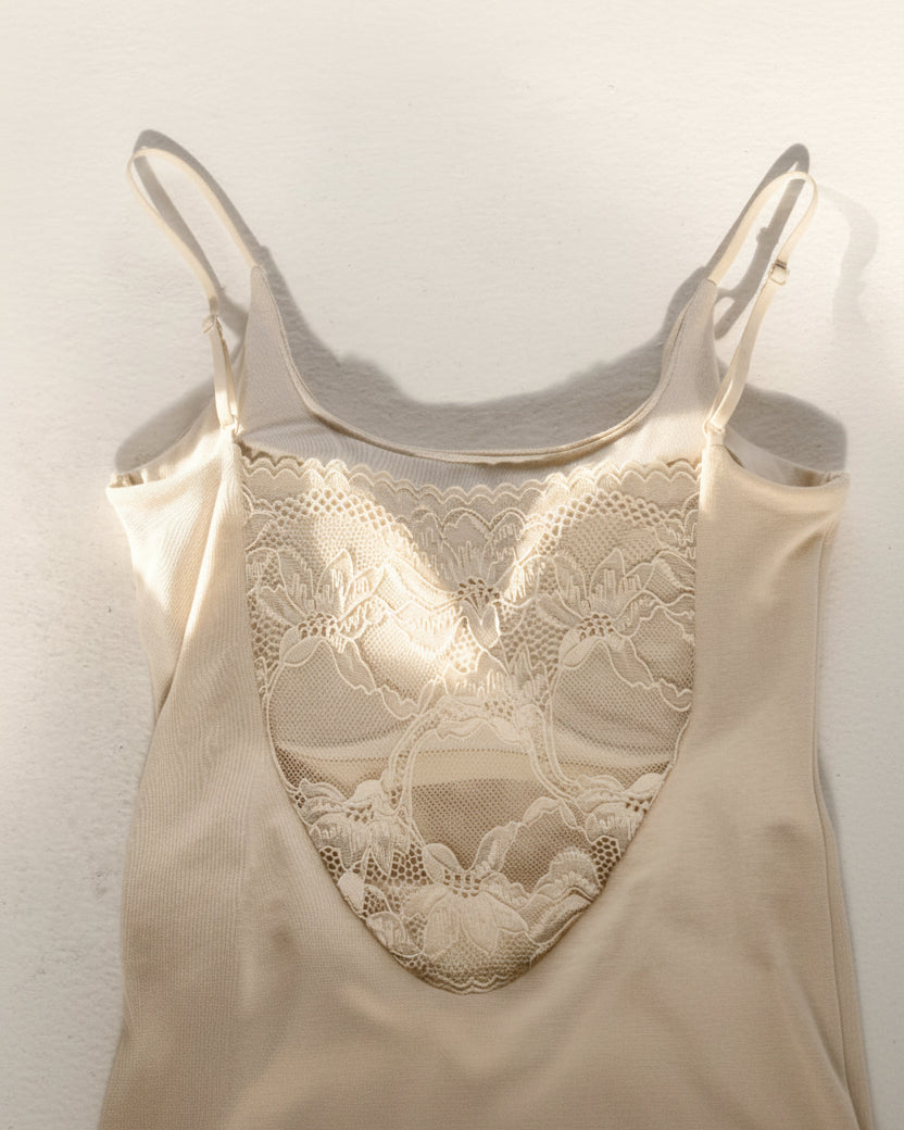 Beauty-Back Padded Camisole with Lace Trim