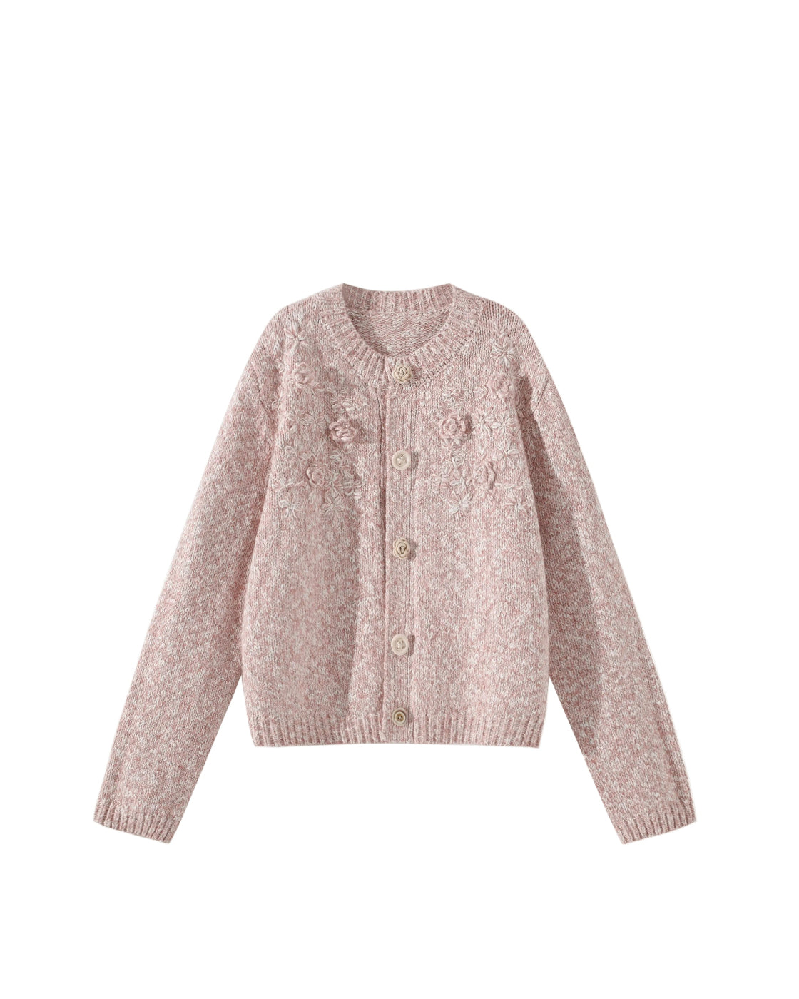 3D・スカルプチャー・ブルーム & ミックス・メランジ・カーディガン