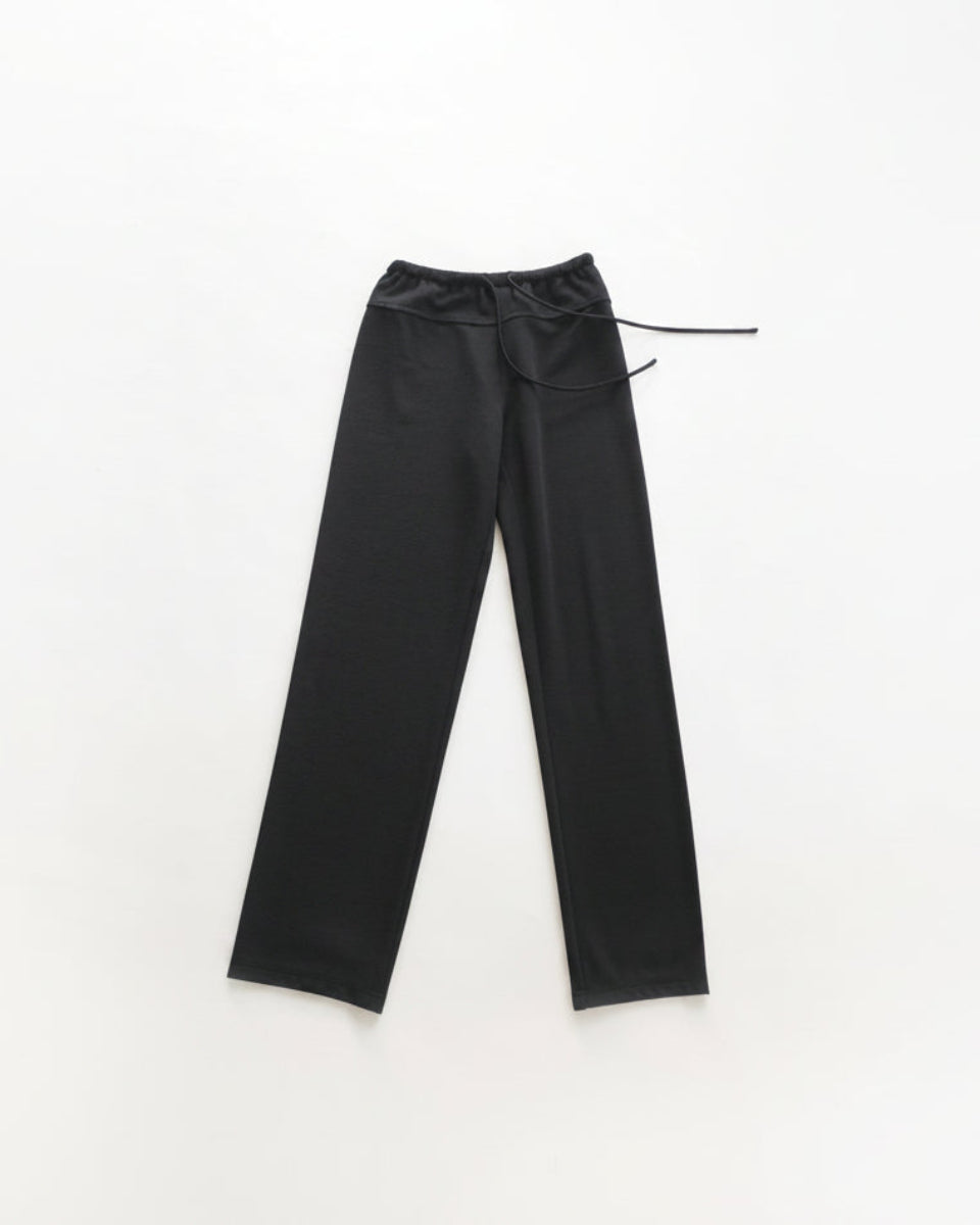 线条裤Relaxed Slim-Leg Trousers with Elastic Waist