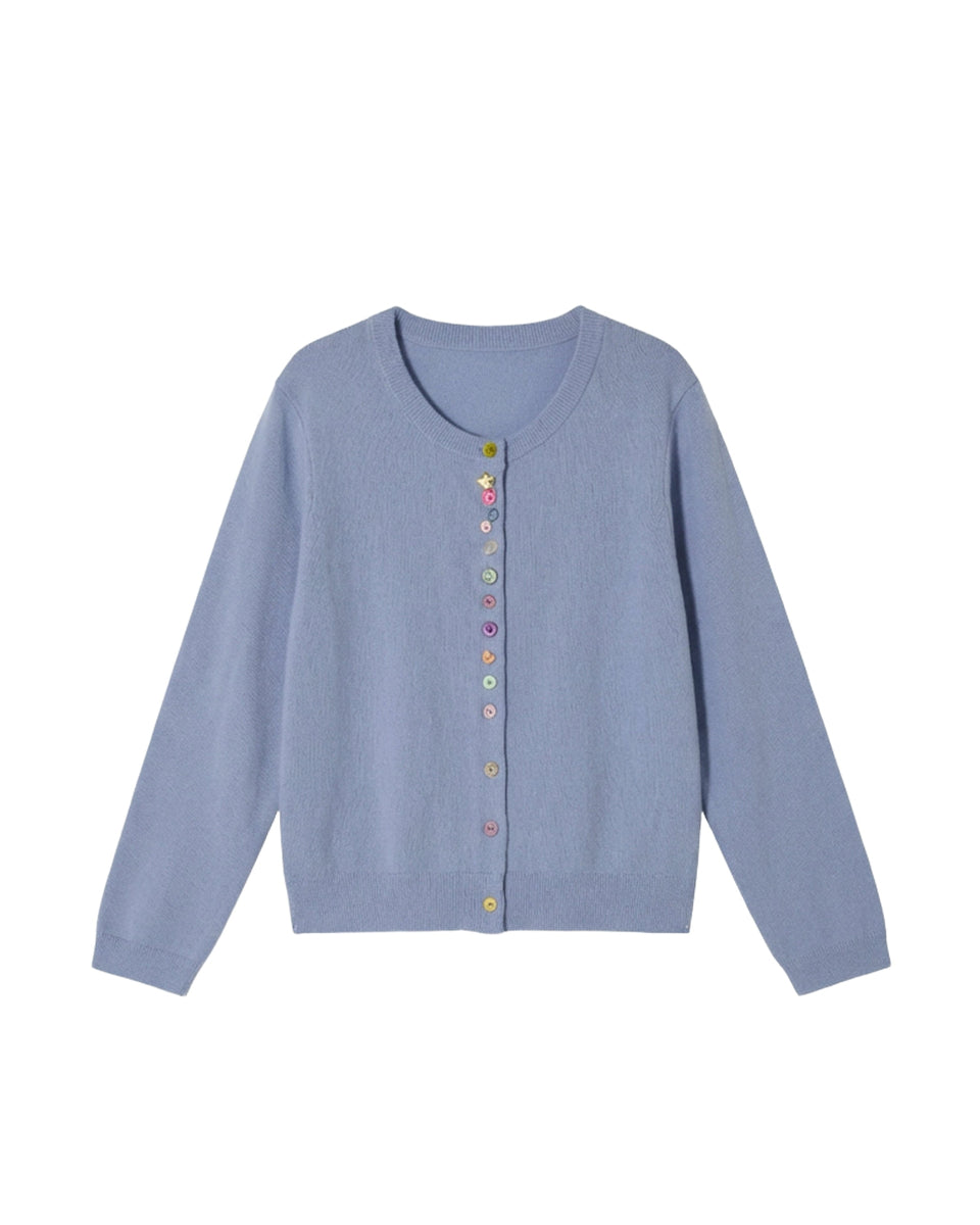 蜜意Fitted Three-Quarter Sleeve Knit Cardigan
