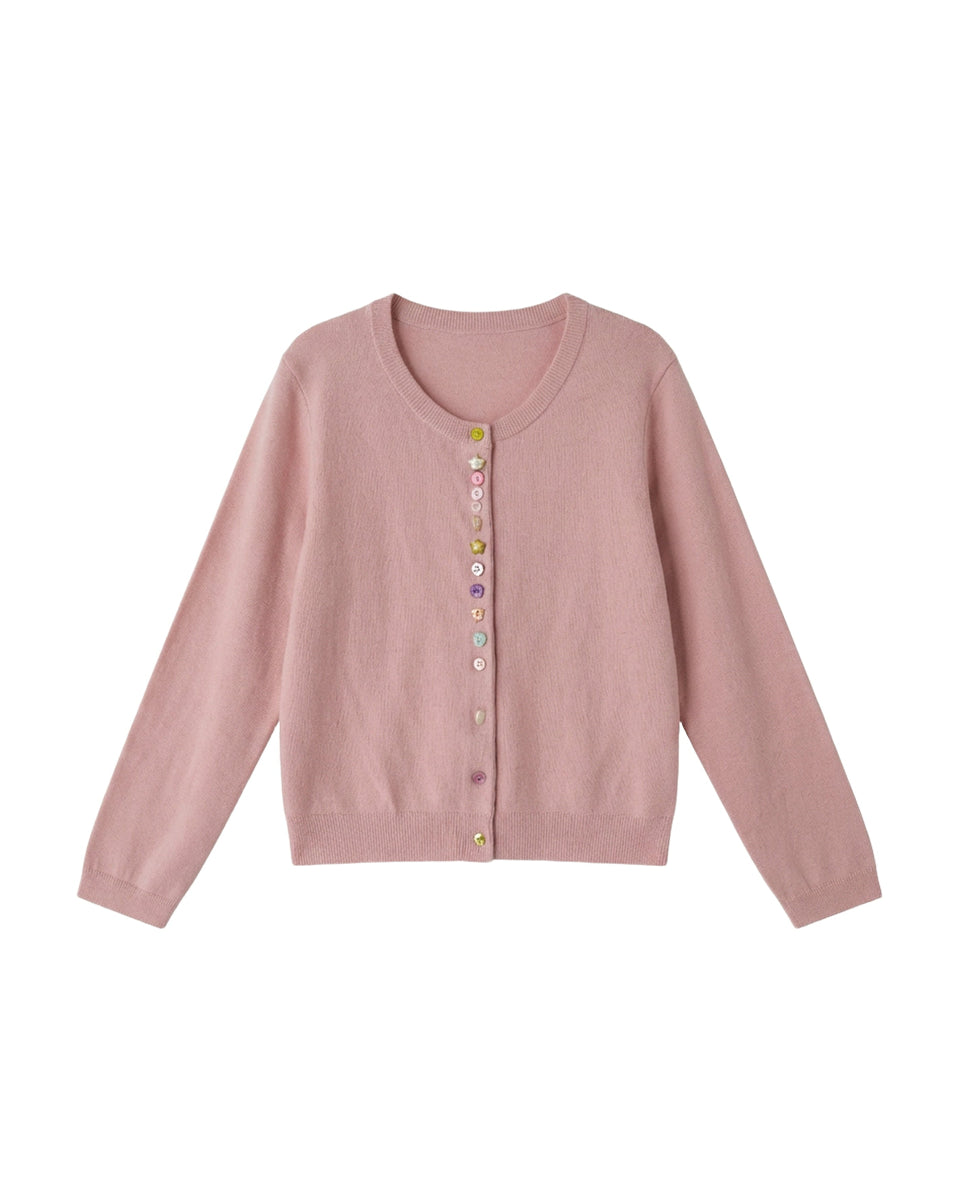 蜜意Fitted Three-Quarter Sleeve Knit Cardigan