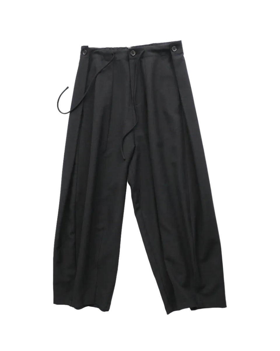 随适Balloon Wide-Leg Pants with Pleats & Drawstring