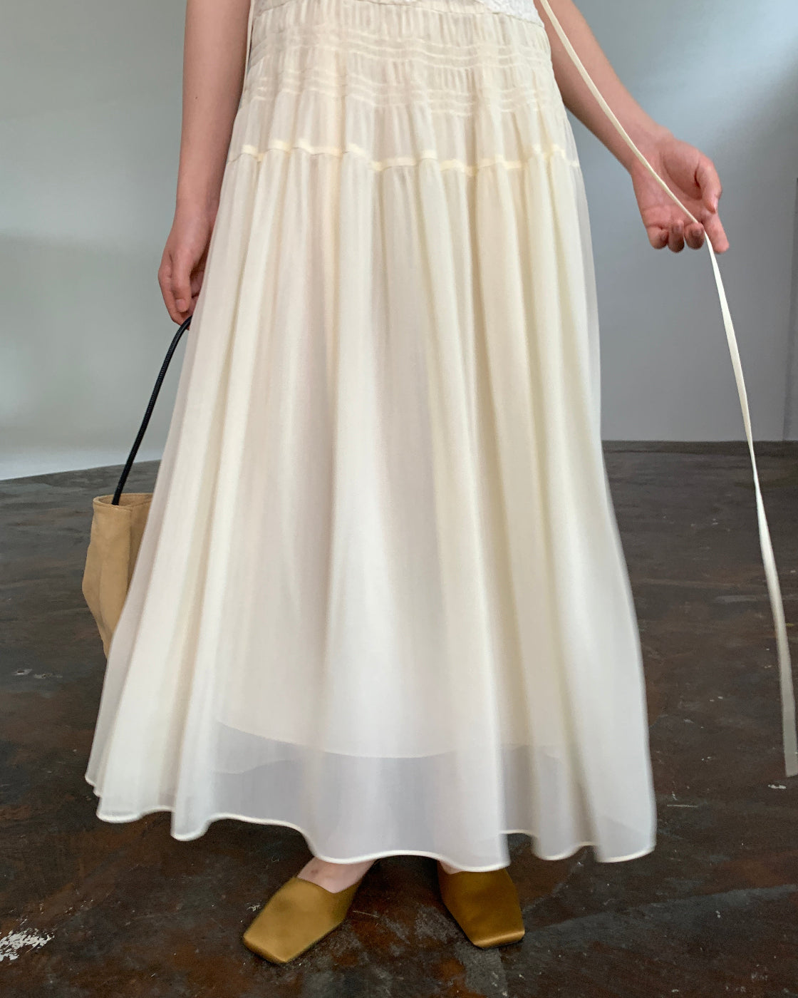 Premium designer heavy pleated short-sleeve elegant dress