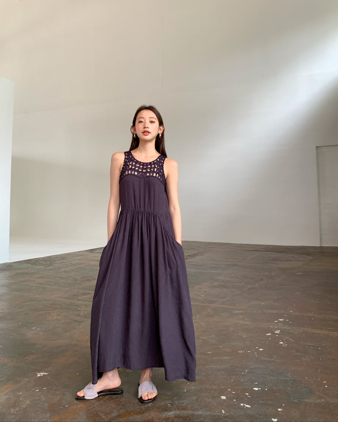 Designer hollow-out summer dress for women, high-end niche slimming style