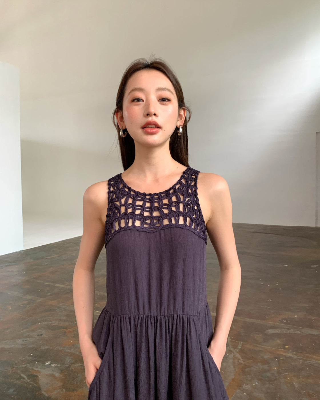Designer hollow-out summer dress for women, high-end niche slimming style