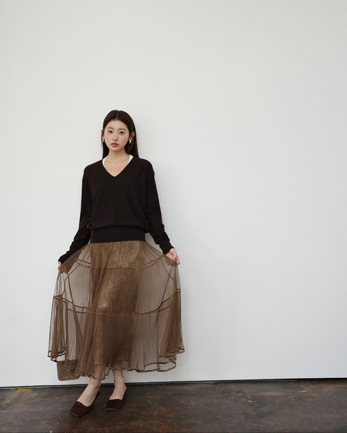 Vスリット・カフス 構築的リブニット