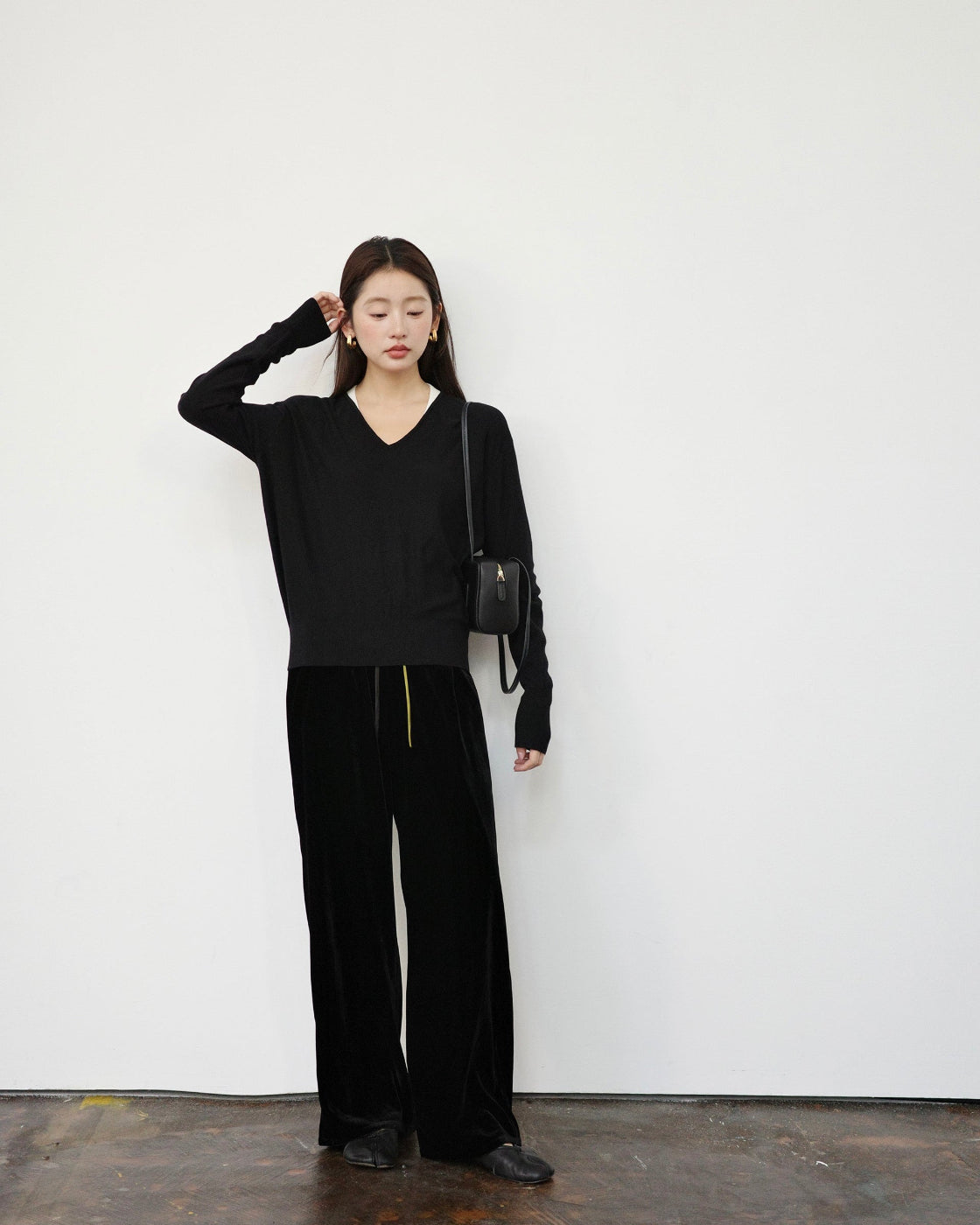 Vスリット・カフス 構築的リブニット