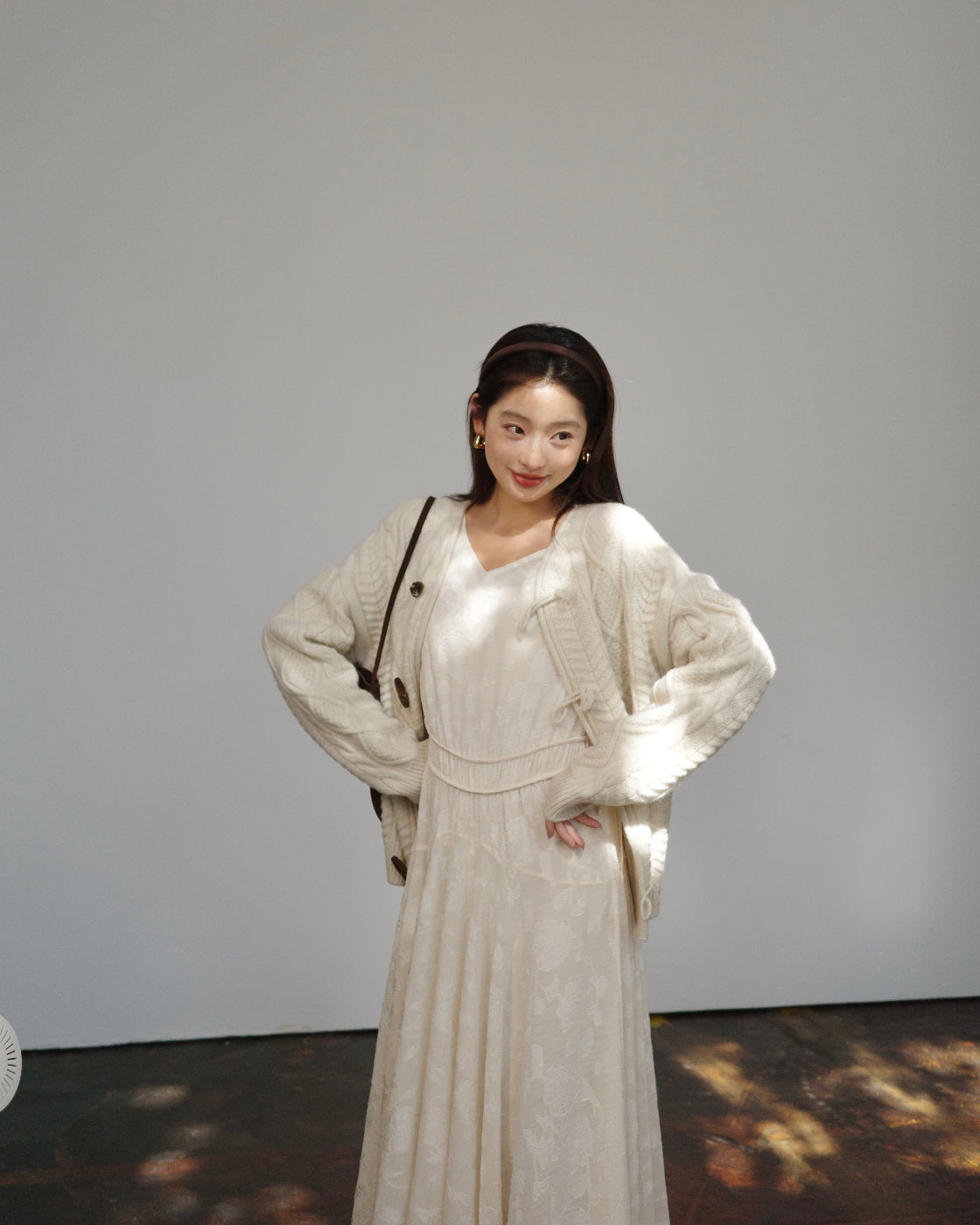 Vintage Cable Knit Cardigan Sweater for Women – Relaxed Fit Outerwear