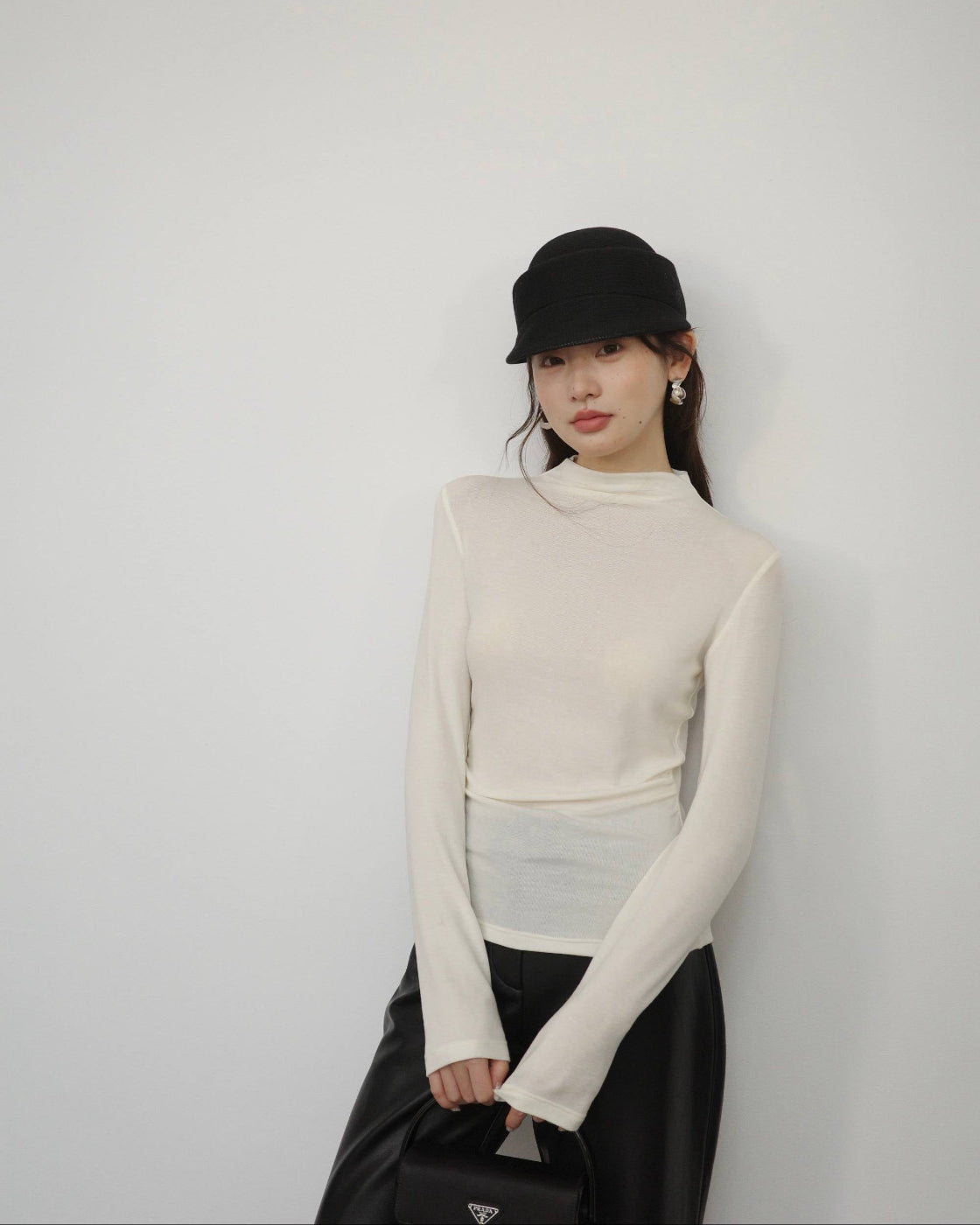 ソフトウールブレンド スリムフィット ロングTシャツ