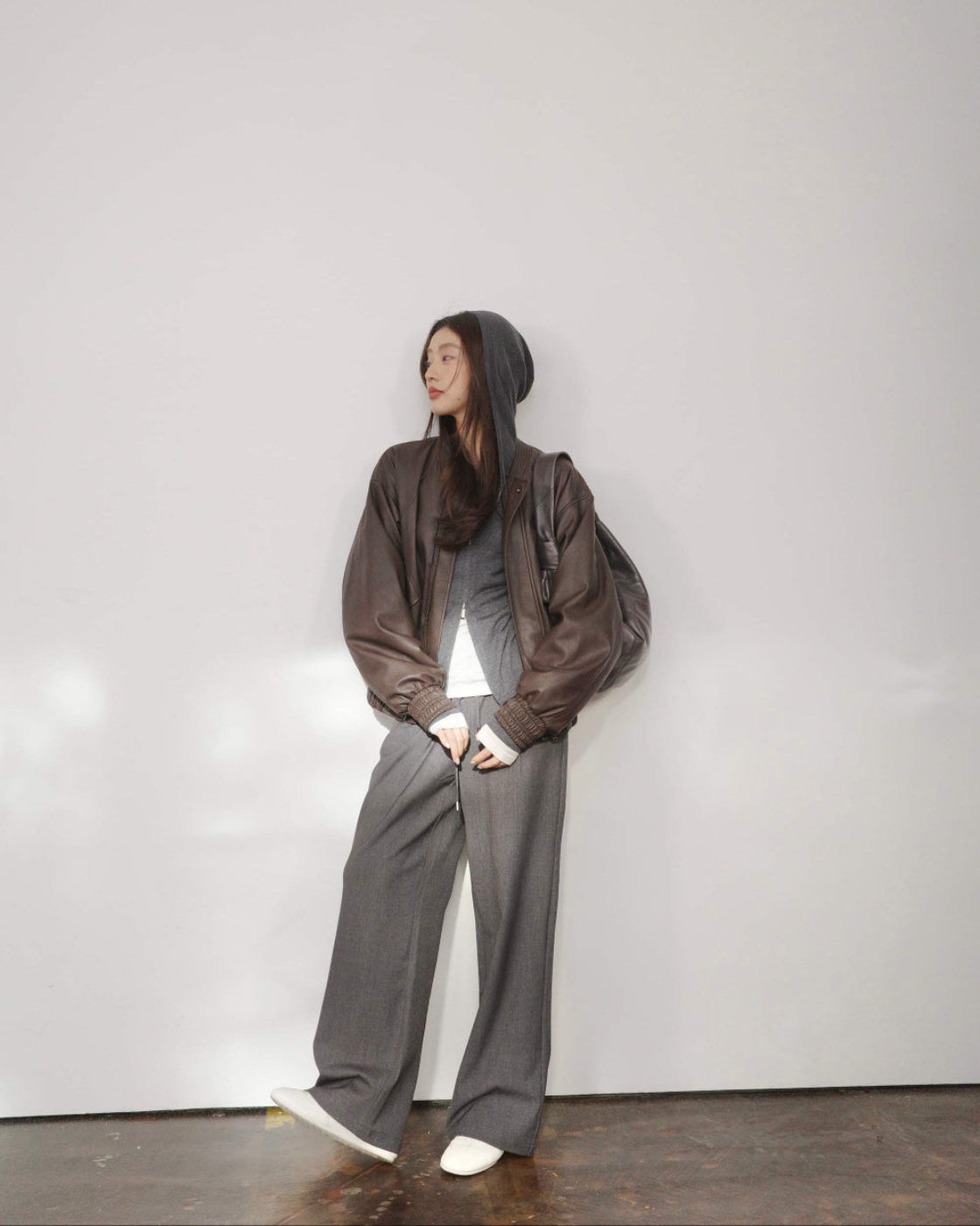 ハイウエスト ストレート リラックススラックス