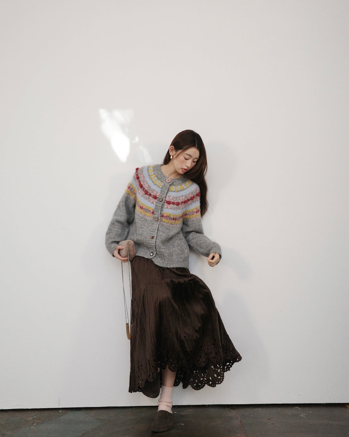 ノルディック・フェアアイル & ハンドクラフト・ニットカーディガン