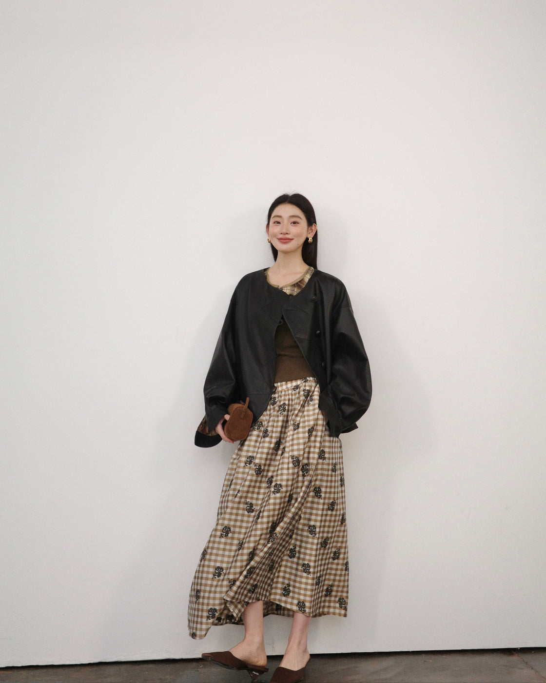 别致Oversized O-Silhouette PU Leather Jacket