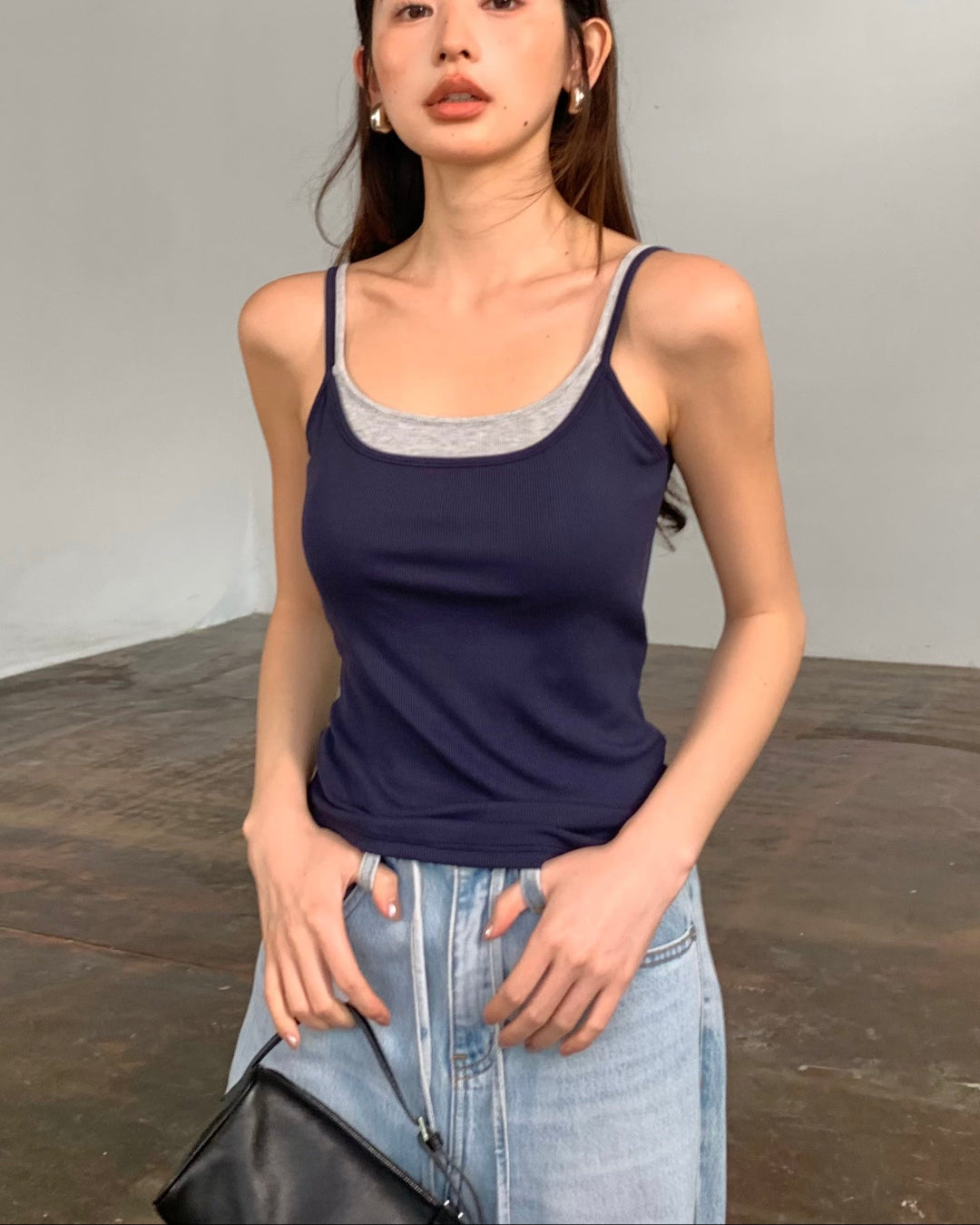 High-Waist Straight-Leg Denim Pants