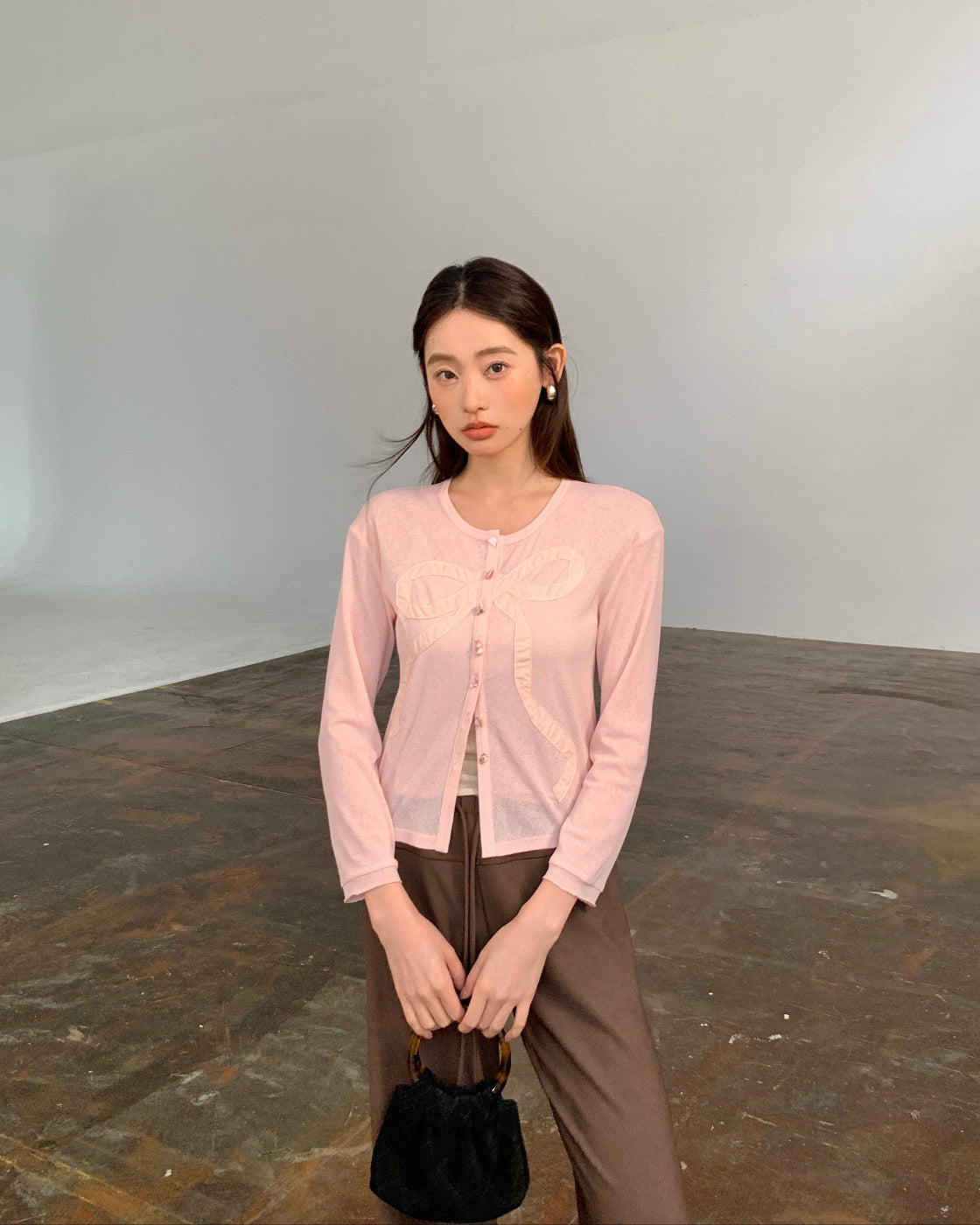 线条裤Relaxed Slim-Leg Trousers with Elastic Waist