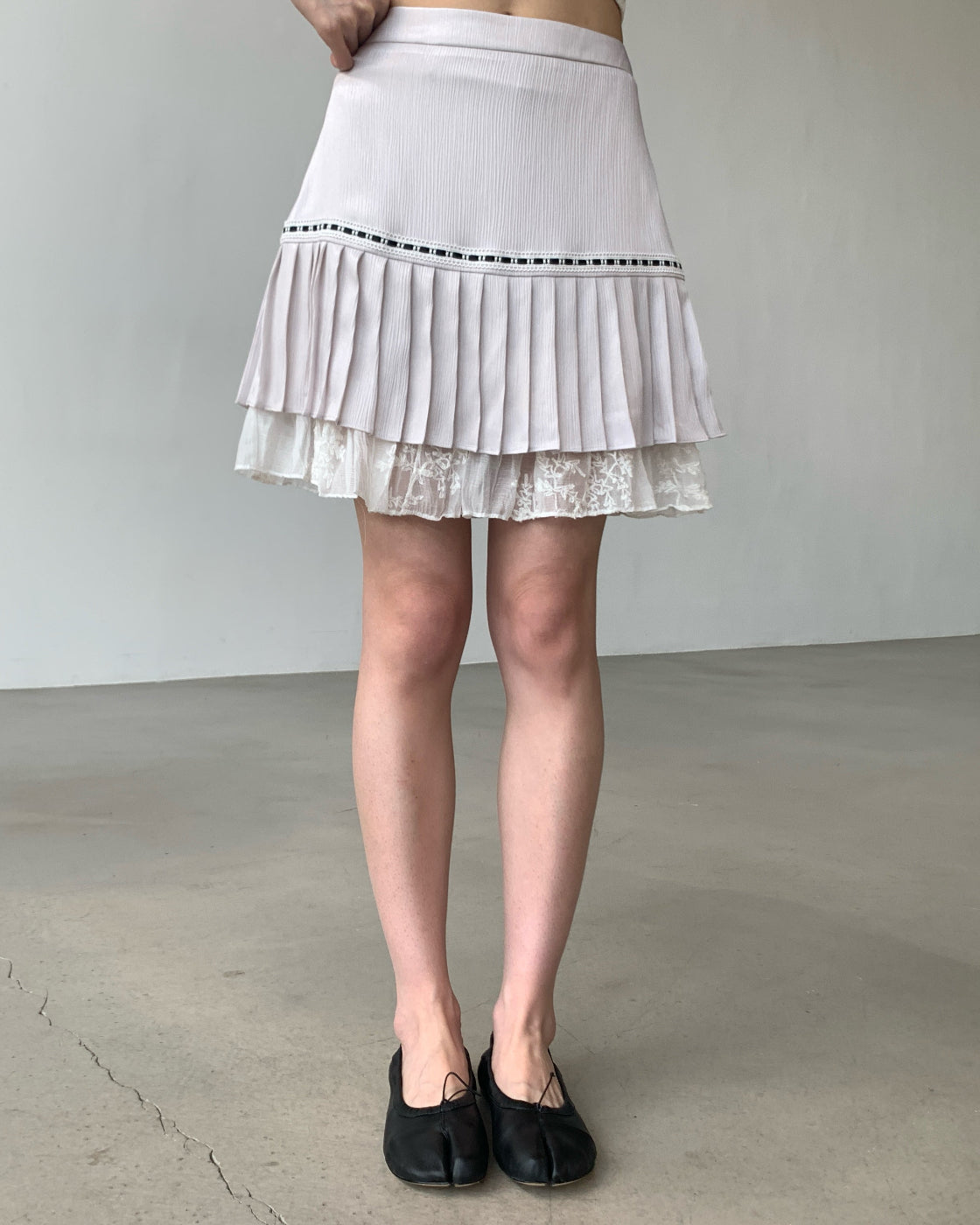Designer skirt with lace splicing, premium niche summer skirt for women
