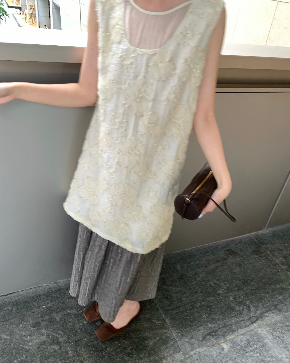 Elegant intellectual custom heavy-fabric spliced designer dress