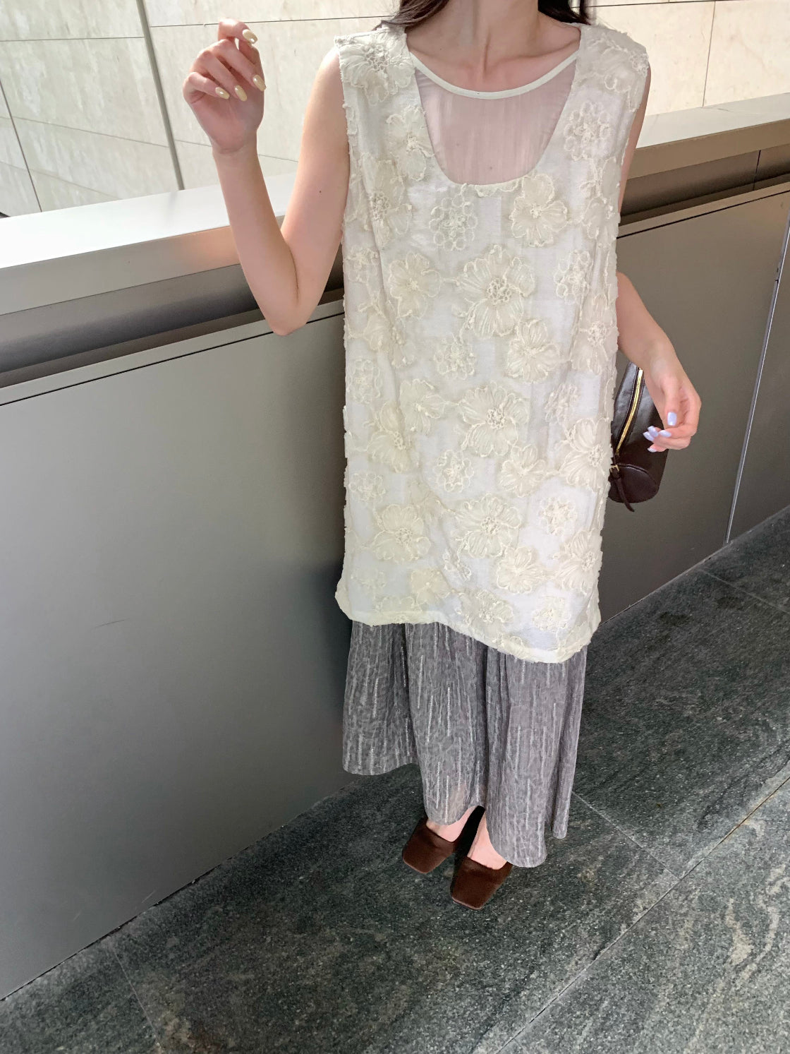 Elegant intellectual custom heavy-fabric spliced designer dress