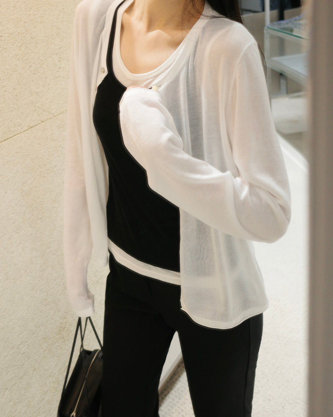 Special offer triacetate rowrow summer minimalist cardigan with ultra-fine knit
