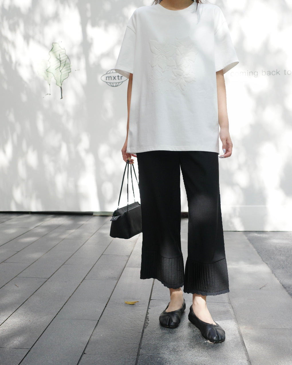Spring-summer designer handmade pleated straight-leg loose casual slimming versatile pants