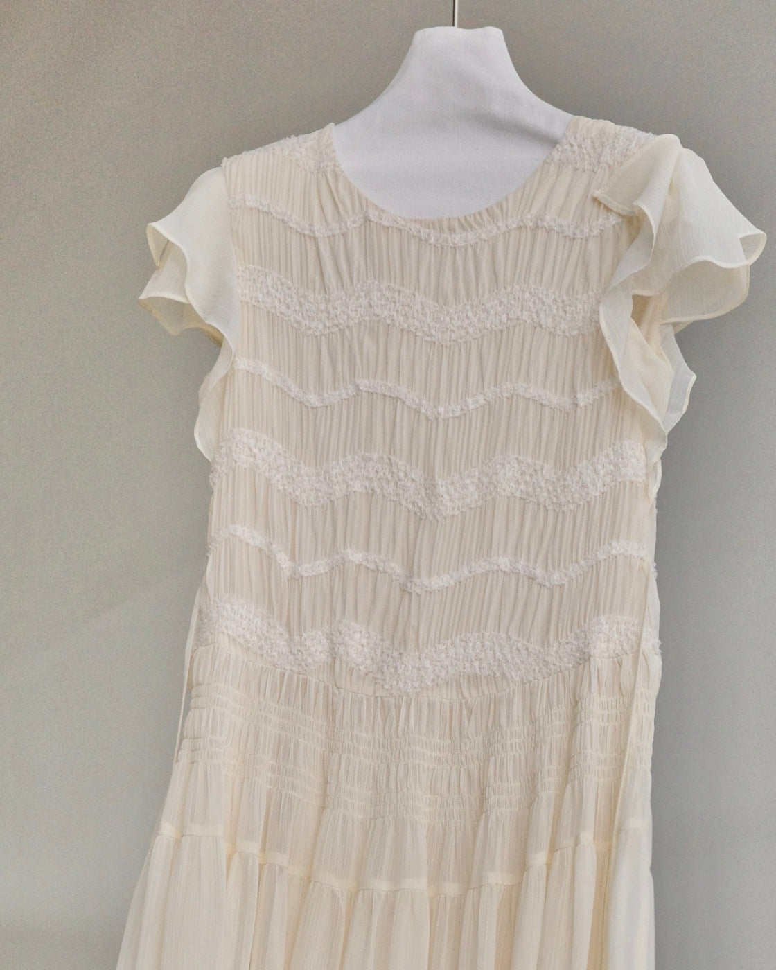 Premium designer heavy pleated short-sleeve elegant dress