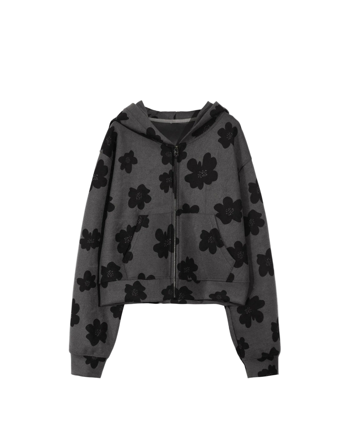 Cropped Zip-Up Hoodie with Unique Design