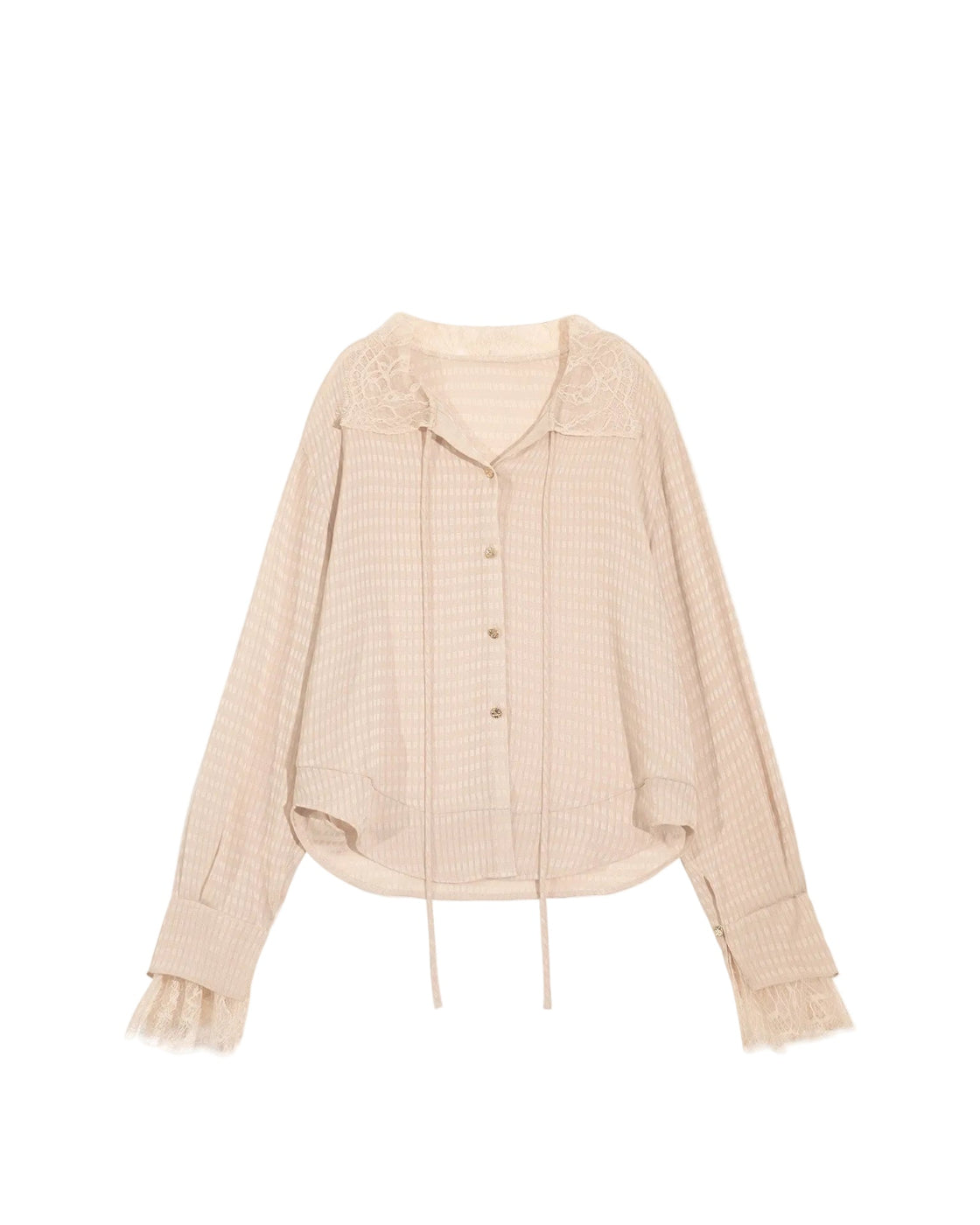 Lace French Collar Slim Fit Sweet Blouse