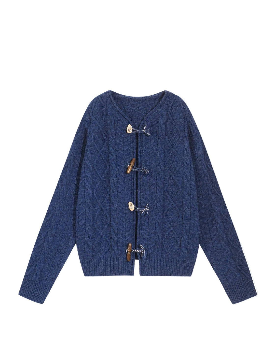 Vintage Cable Knit Cardigan Sweater for Women – Relaxed Fit Outerwear