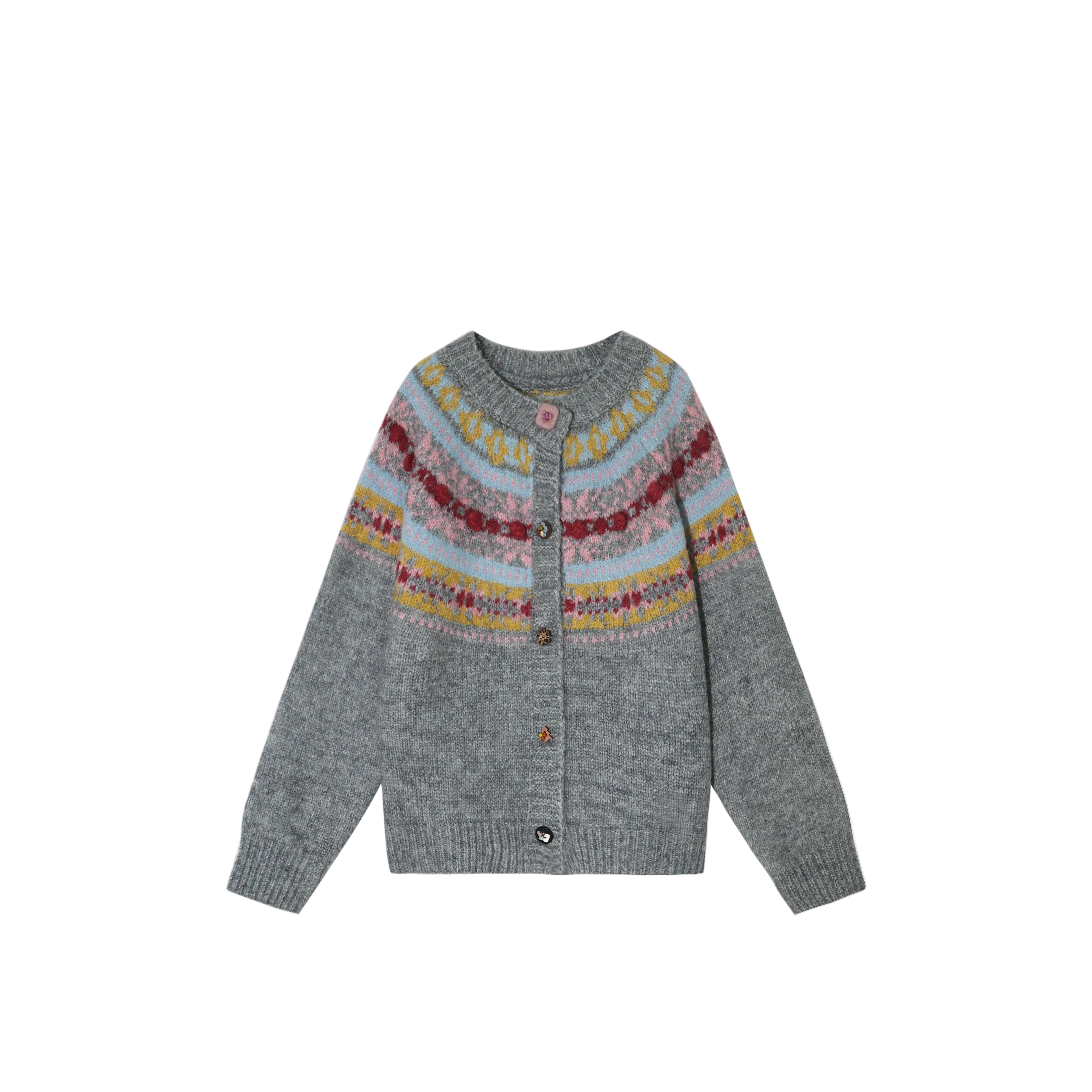 ノルディック・フェアアイル & ハンドクラフト・ニットカーディガン