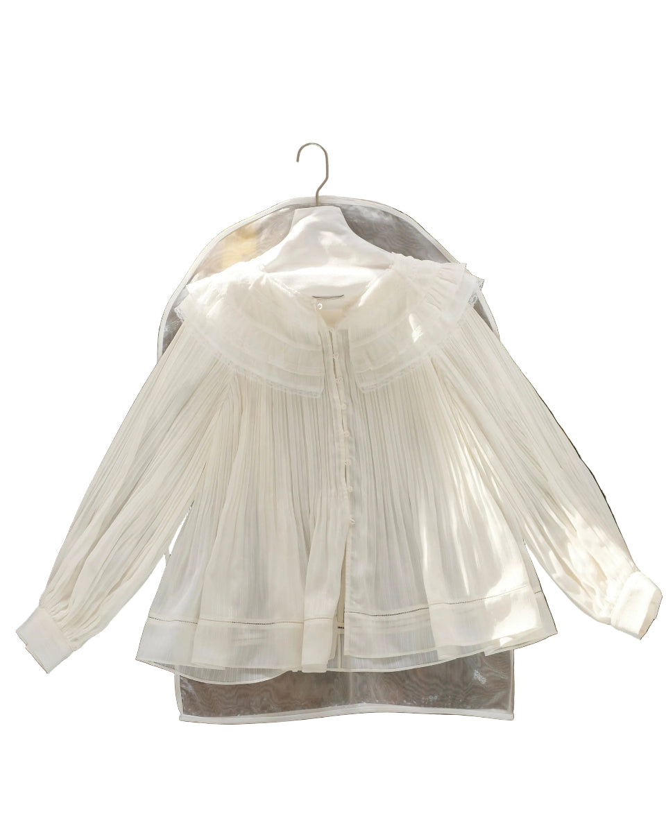 Oversized Puff-Sleeve Shirt with Magnetic Placket