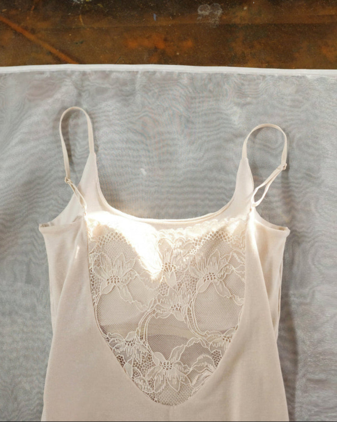 Beauty-Back Padded Camisole with Lace Trim