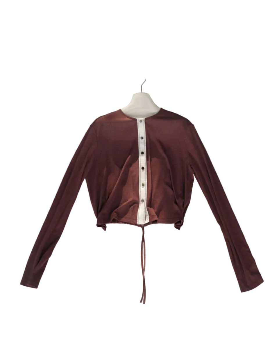 Lightweight Drop-Shoulder Cardigan with Lace Trim