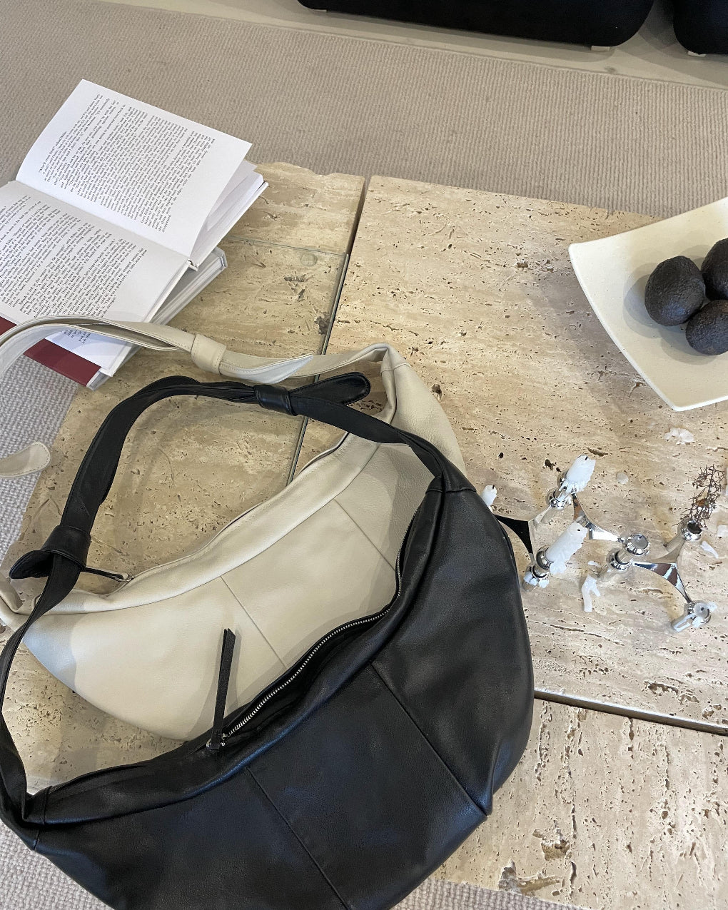 Genuine Leather Designer 'Croissant Bag