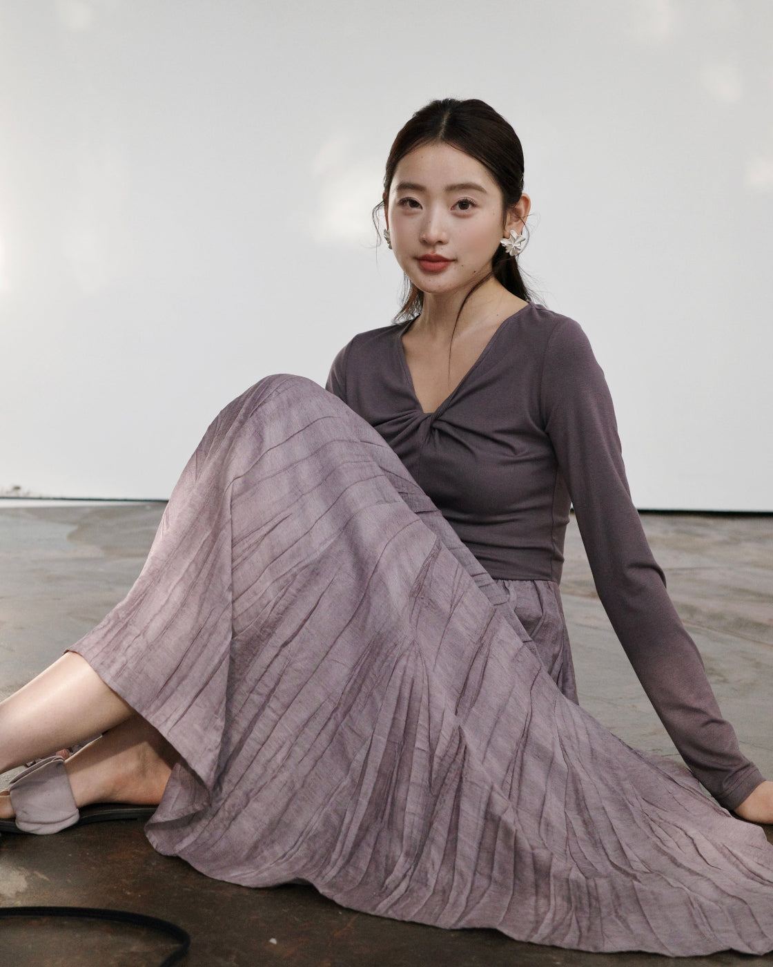 Design-inspired three-dimensional knot high-end dress
