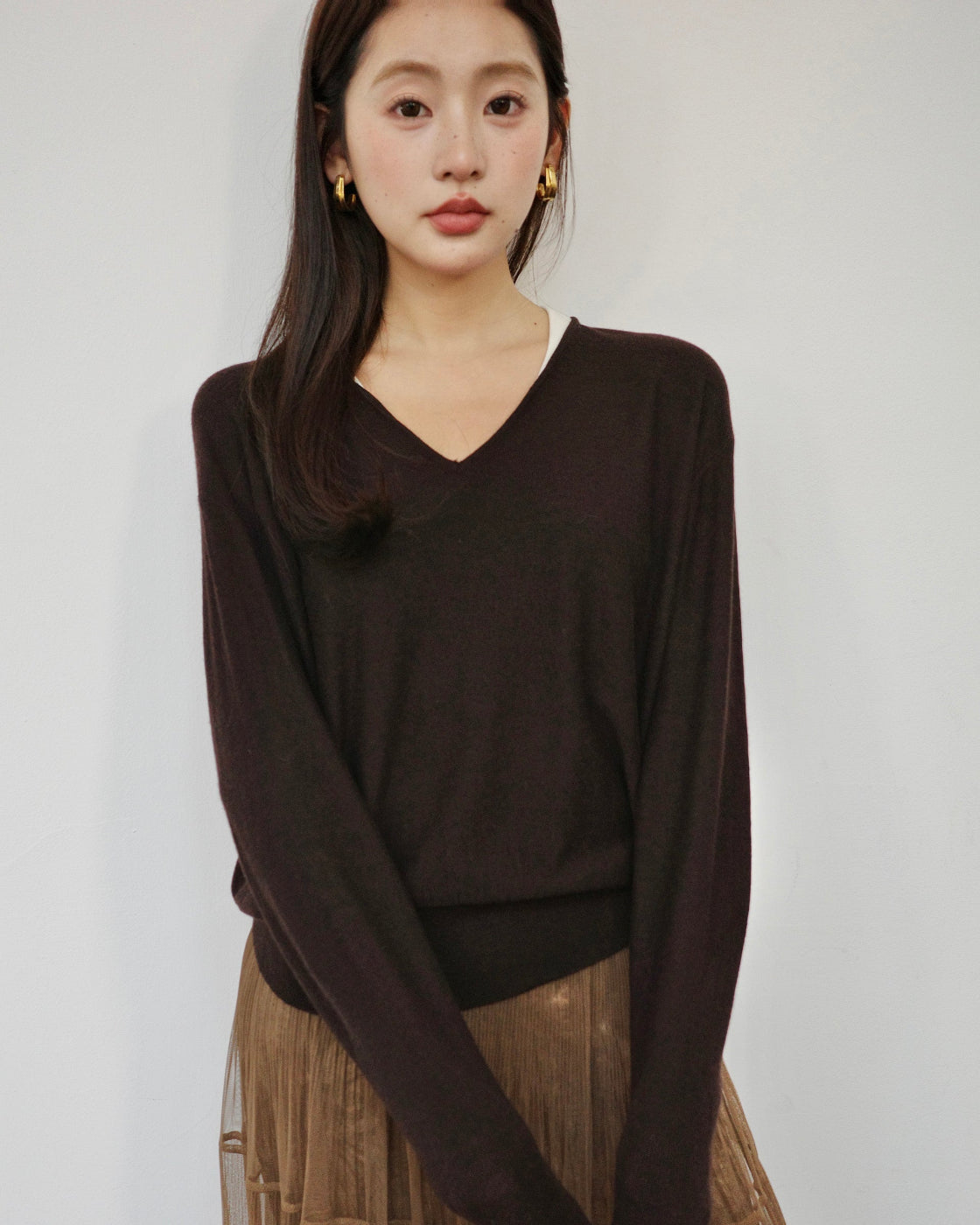 Vスリット・カフス 構築的リブニット