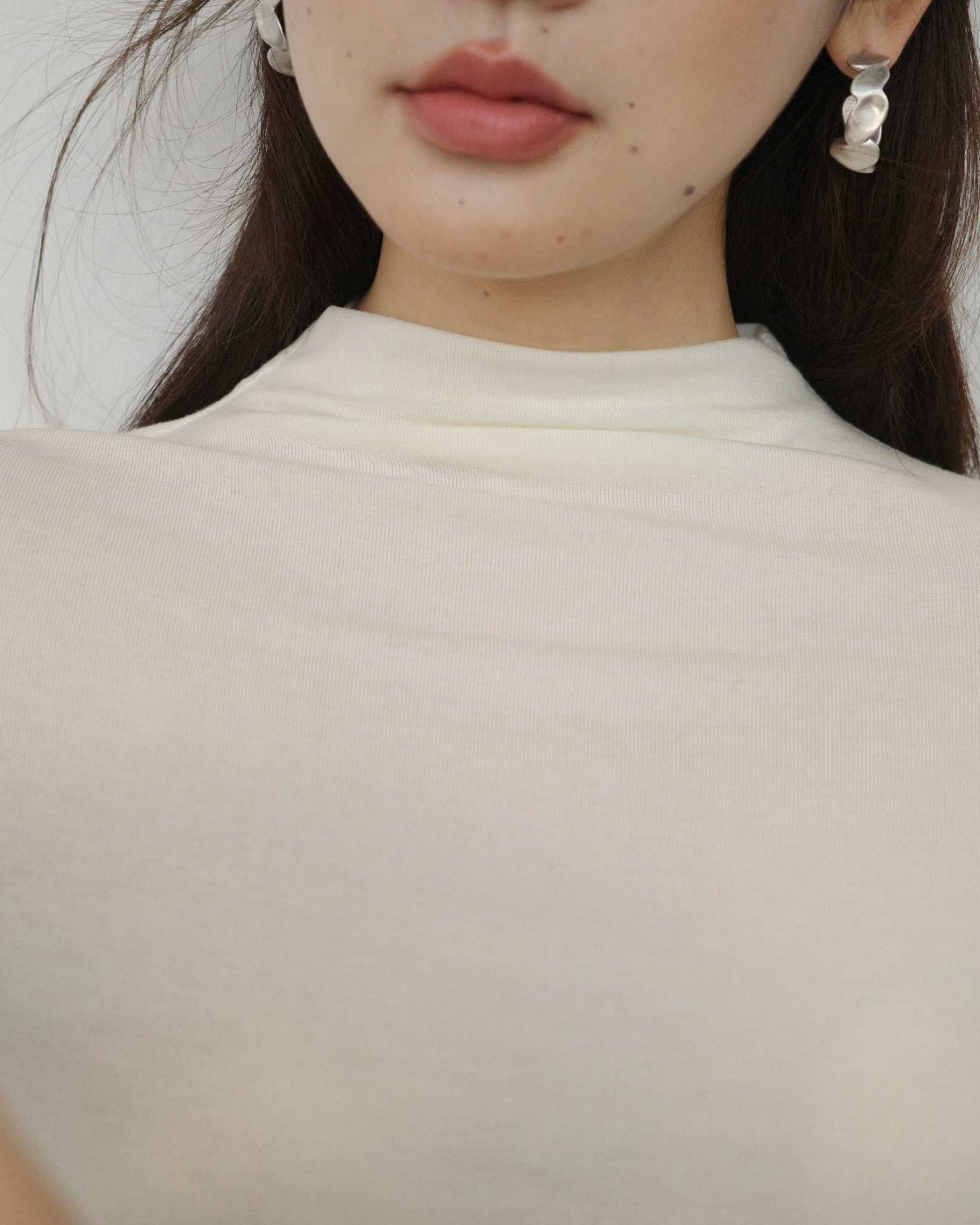 ソフトウールブレンド スリムフィット ロングTシャツ