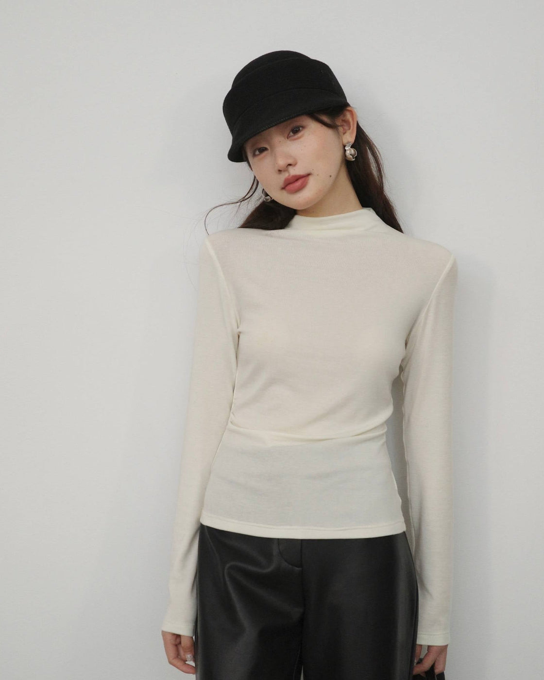 ソフトウールブレンド スリムフィット ロングTシャツ