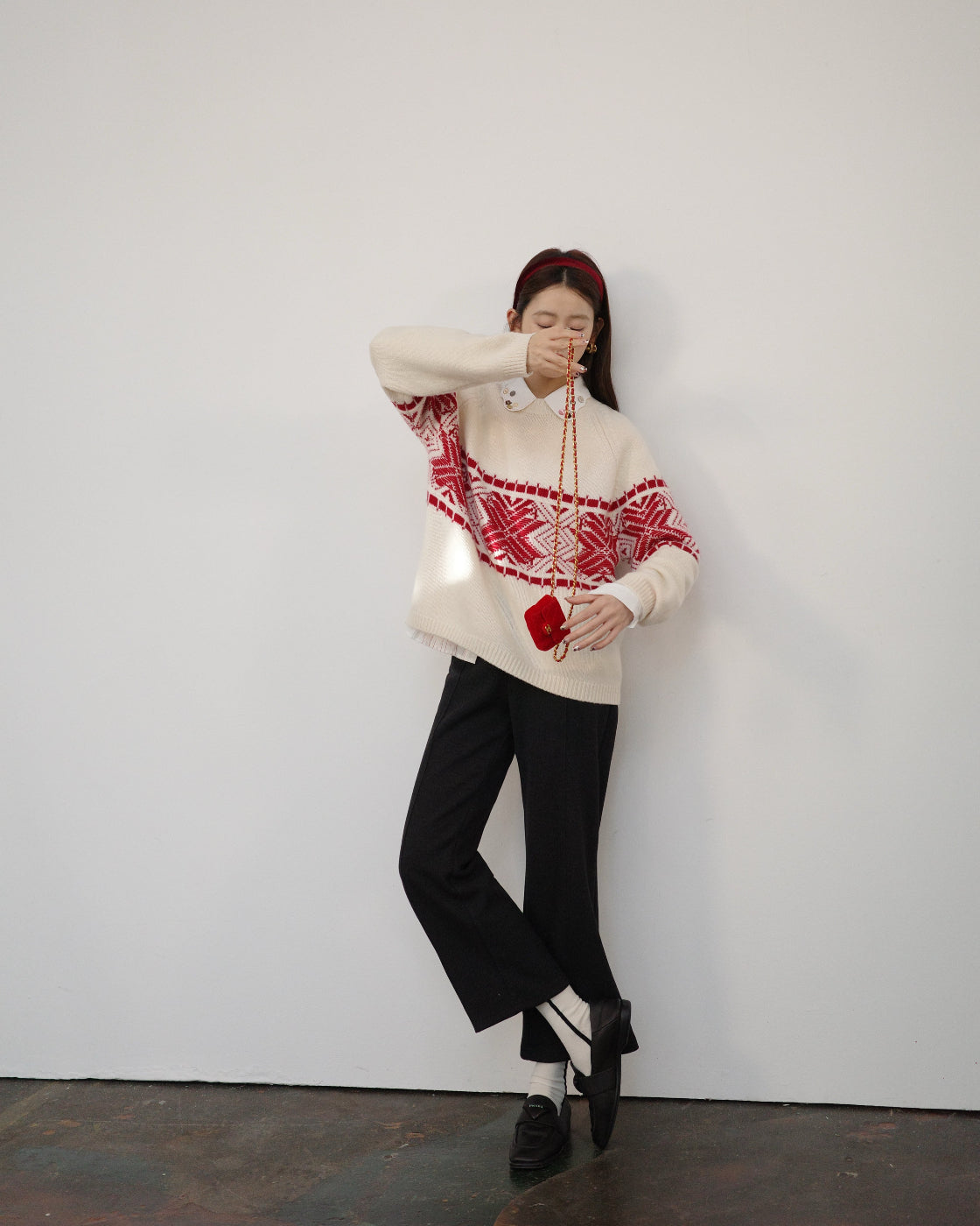 부드러운 기모 하이웨스트 9부 슬림핏 캐주얼 팬츠
