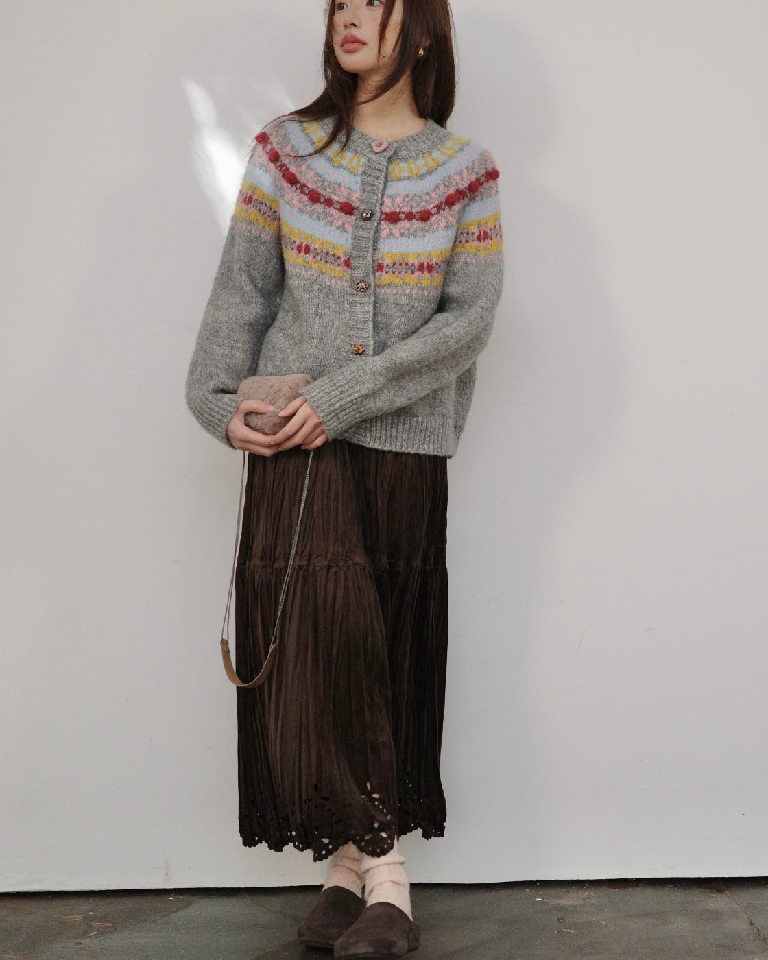 ノルディック・フェアアイル & ハンドクラフト・ニットカーディガン