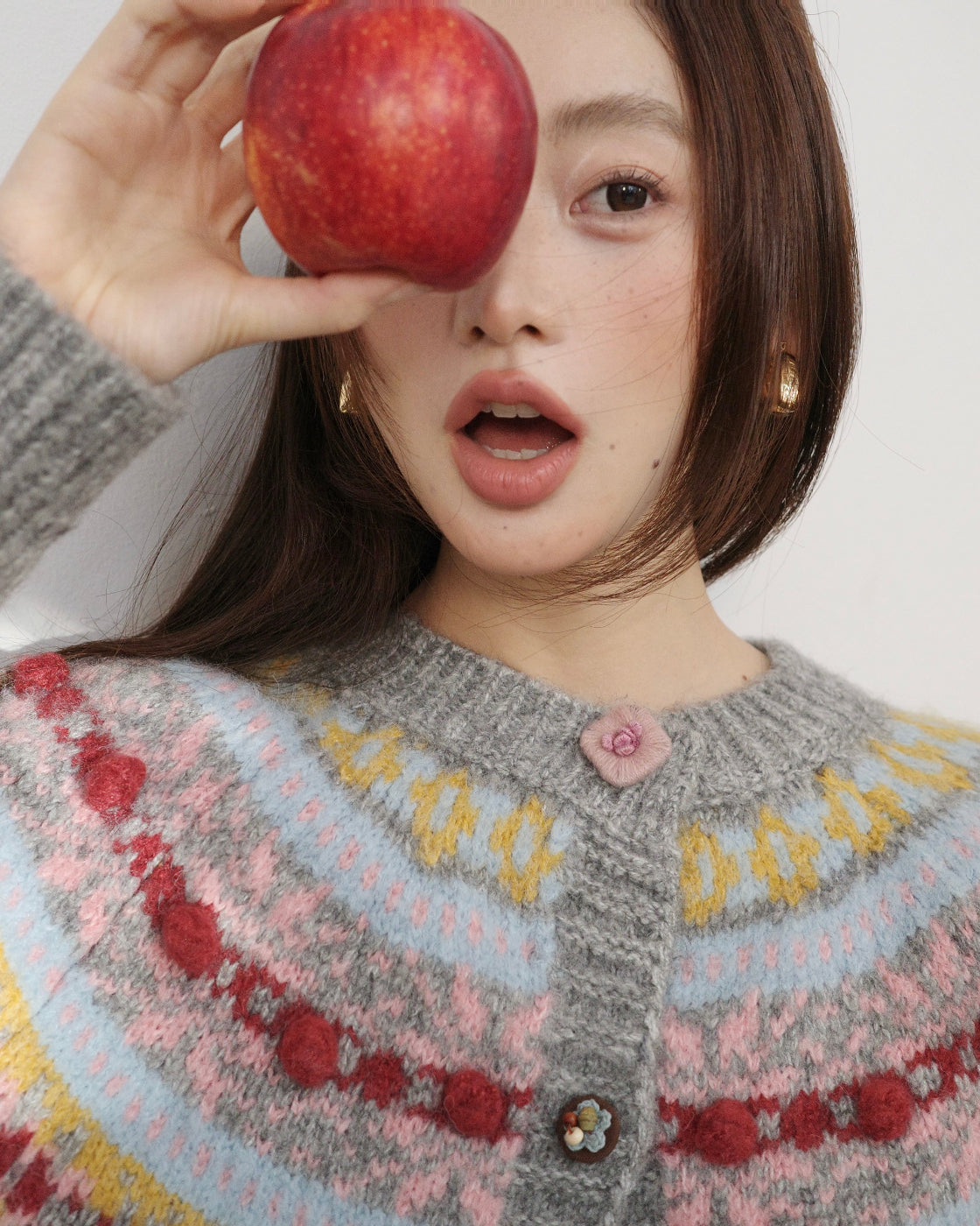 ノルディック・フェアアイル & ハンドクラフト・ニットカーディガン