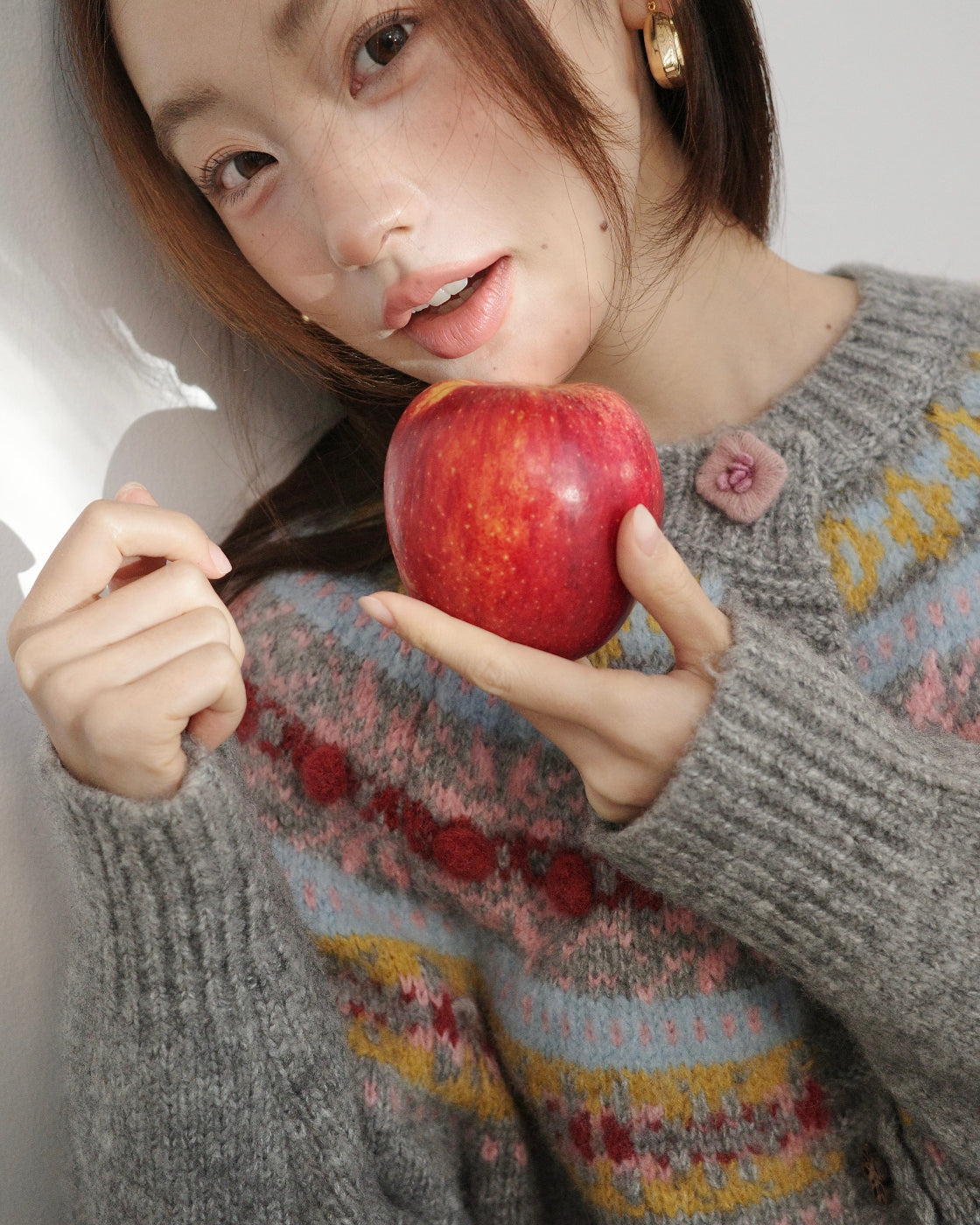 ノルディック・フェアアイル & ハンドクラフト・ニットカーディガン