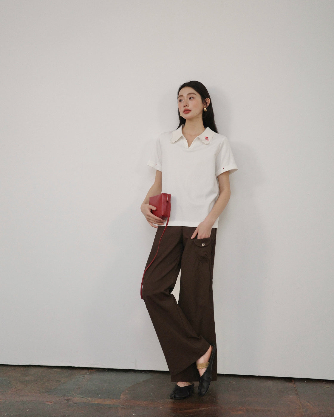 布朗Slim Straight-Leg Casual Pants