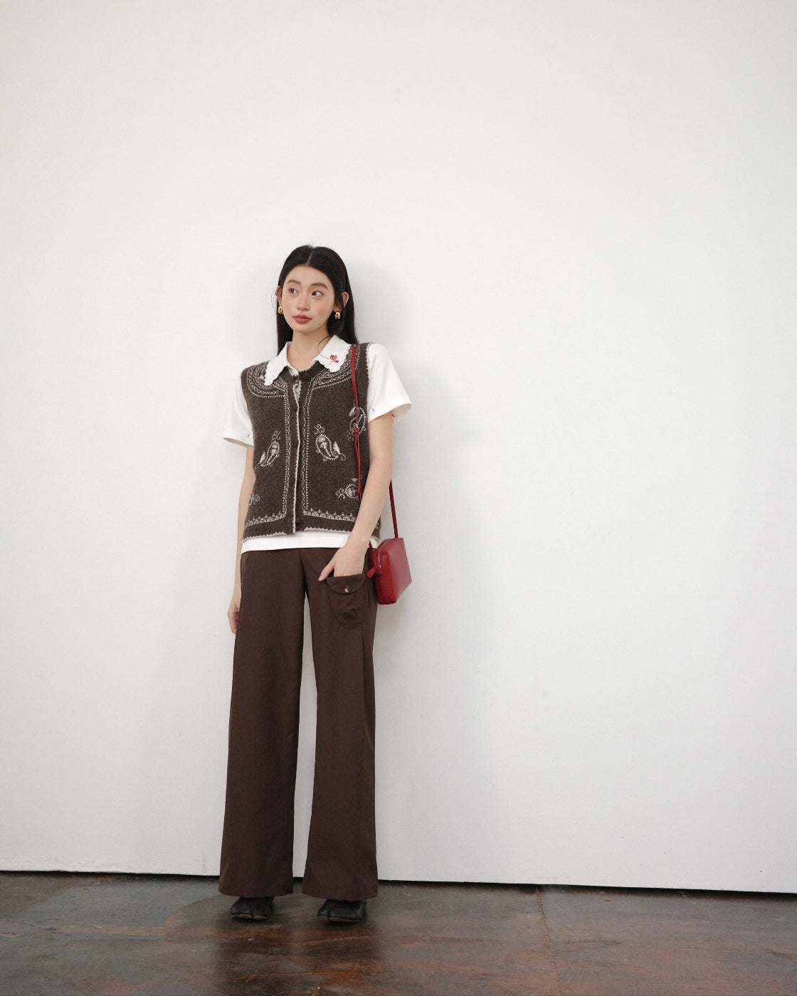 布朗Slim Straight-Leg Casual Pants