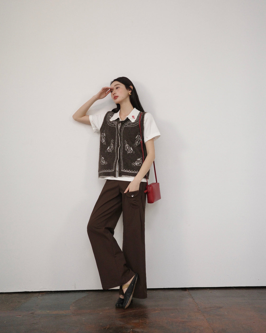 布朗Slim Straight-Leg Casual Pants