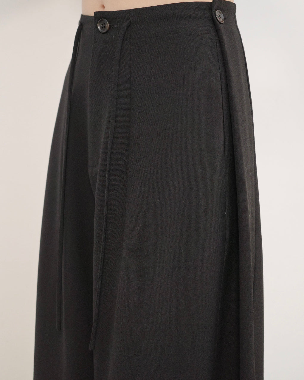 随适Balloon Wide-Leg Pants with Pleats & Drawstring