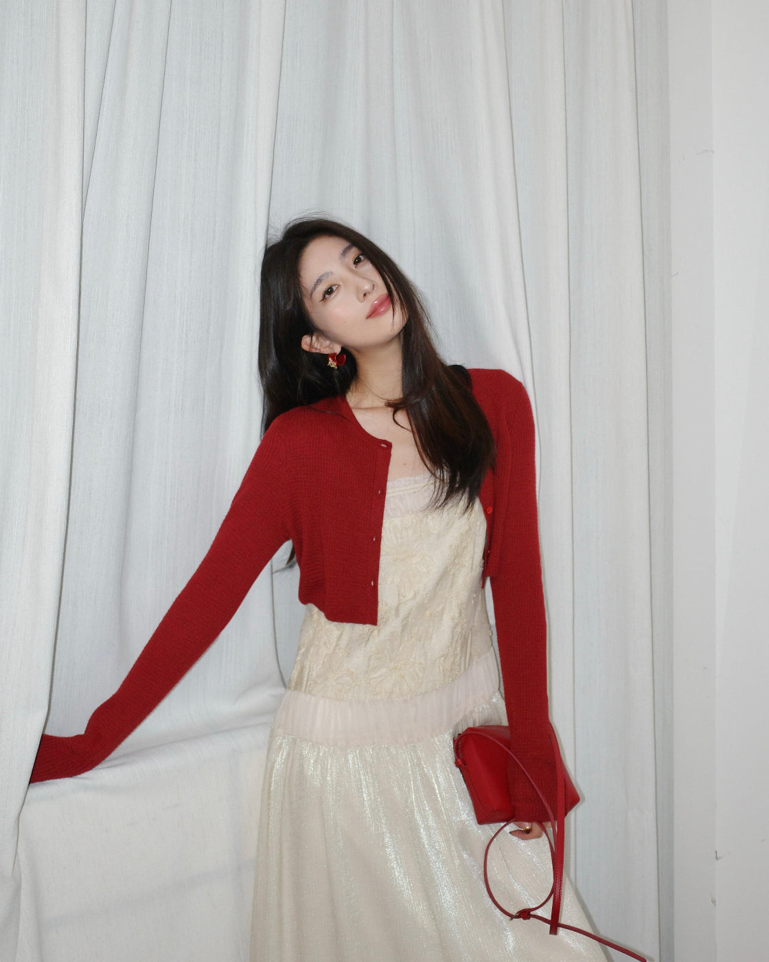 Waffle-Knit Cardigan & Camisole Set