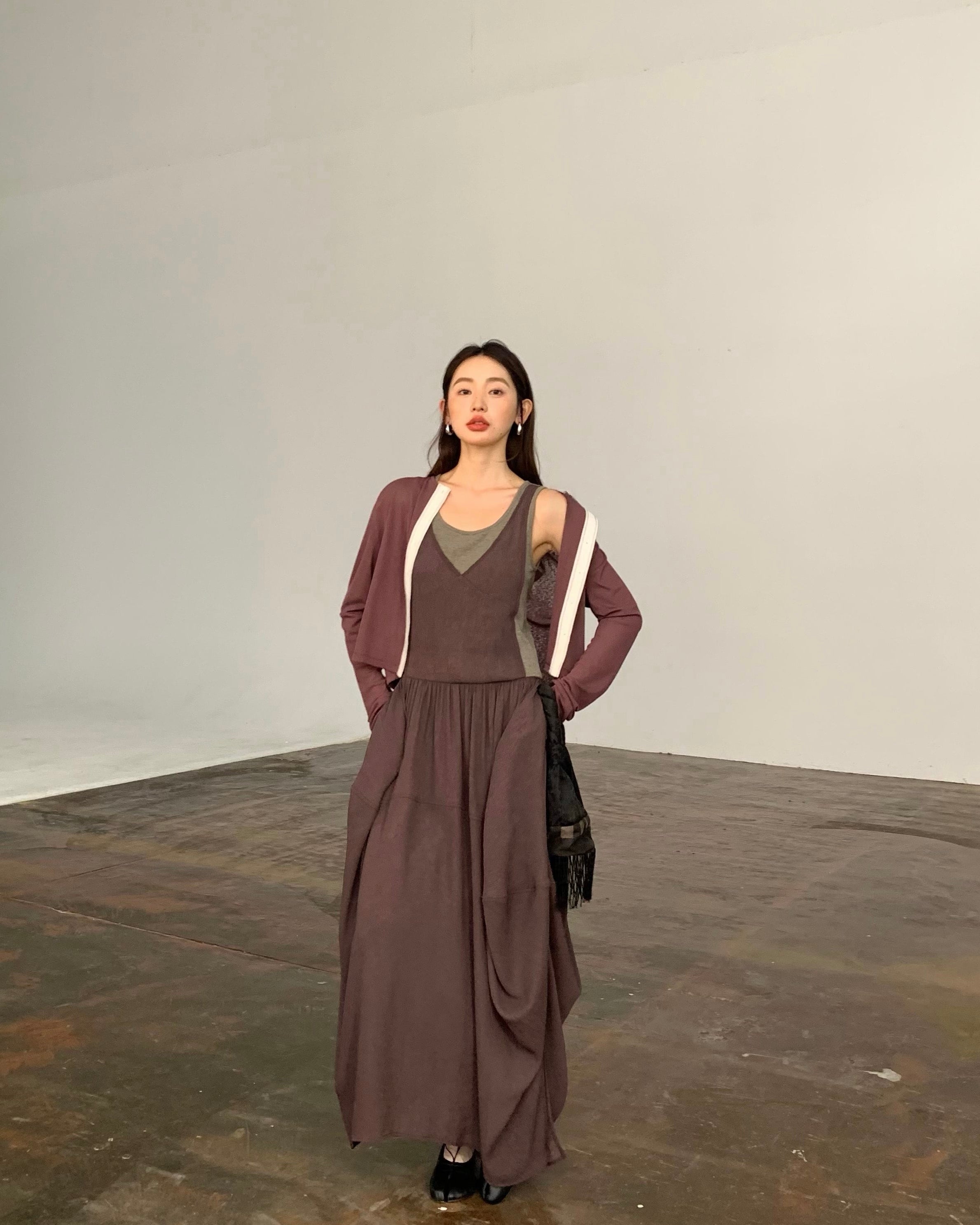 Lightweight Drop-Shoulder Cardigan with Lace Trim