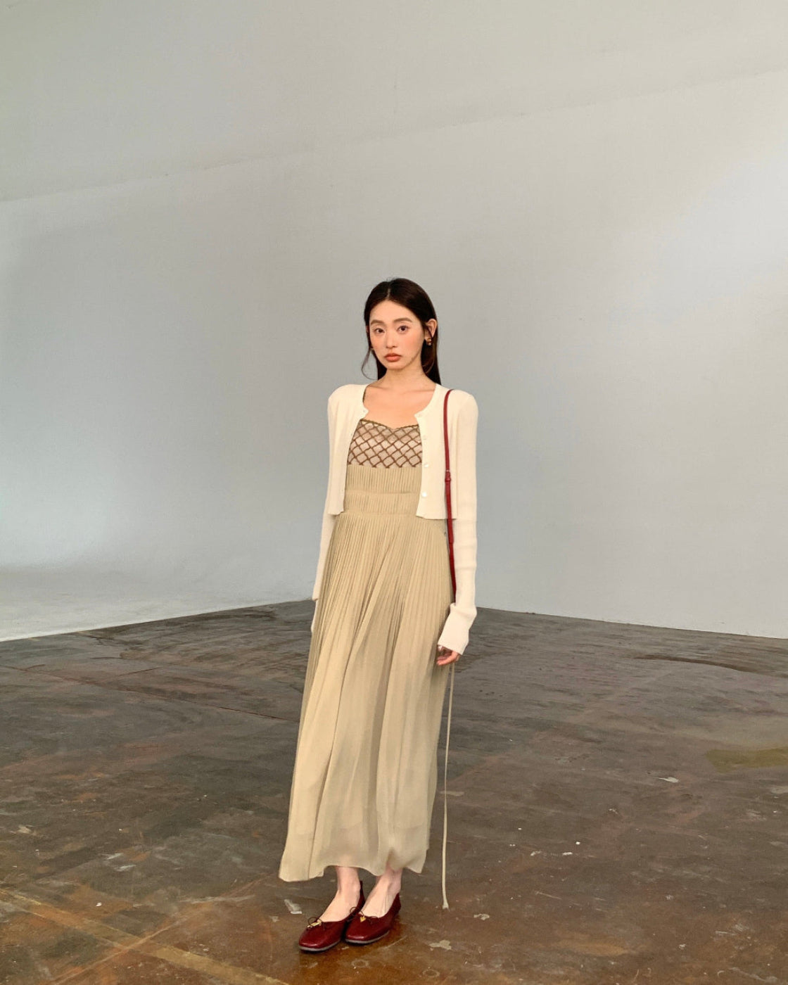 Waffle-Knit Cardigan & Camisole Set