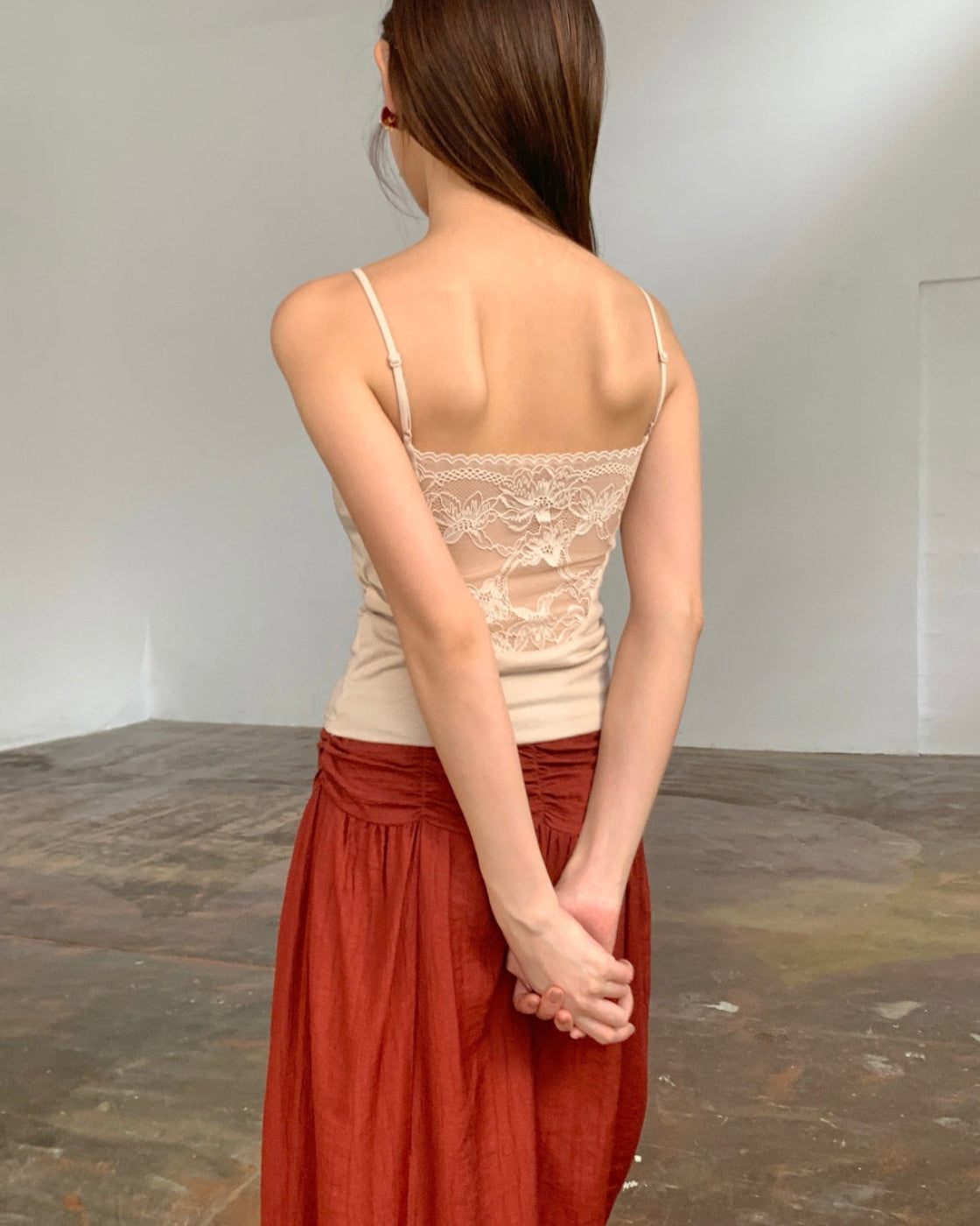Beauty-Back Padded Camisole with Lace Trim