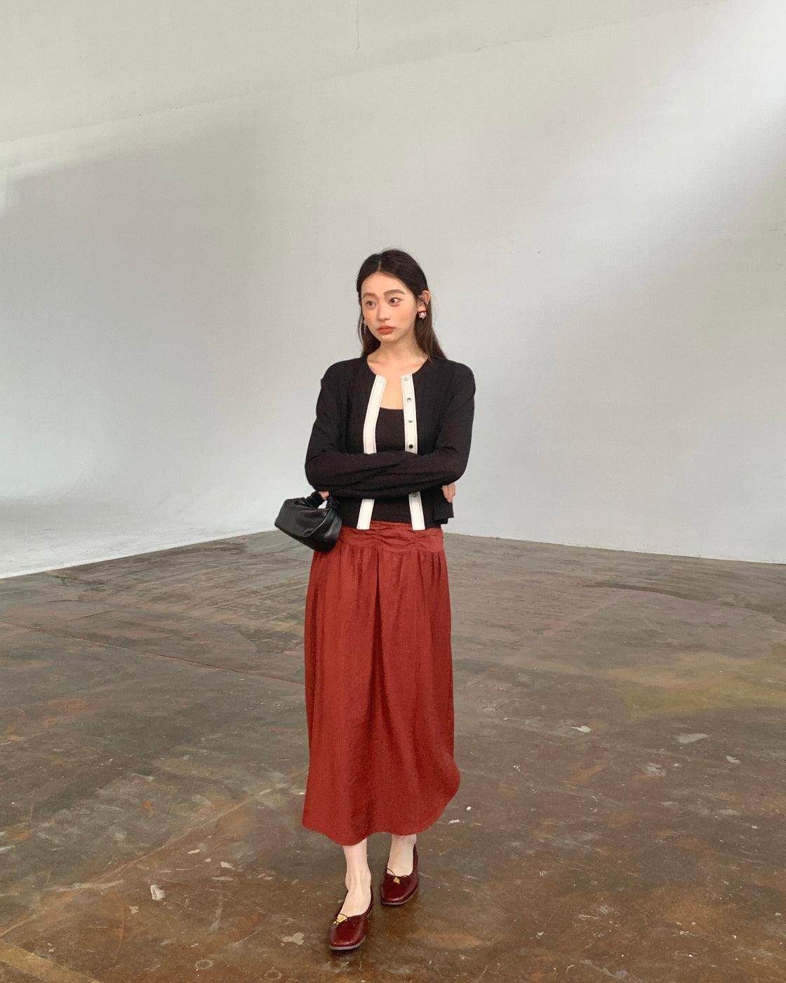 Lightweight Drop-Shoulder Cardigan with Lace Trim